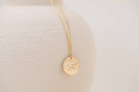 Gold Filled Hammered Disc Necklace