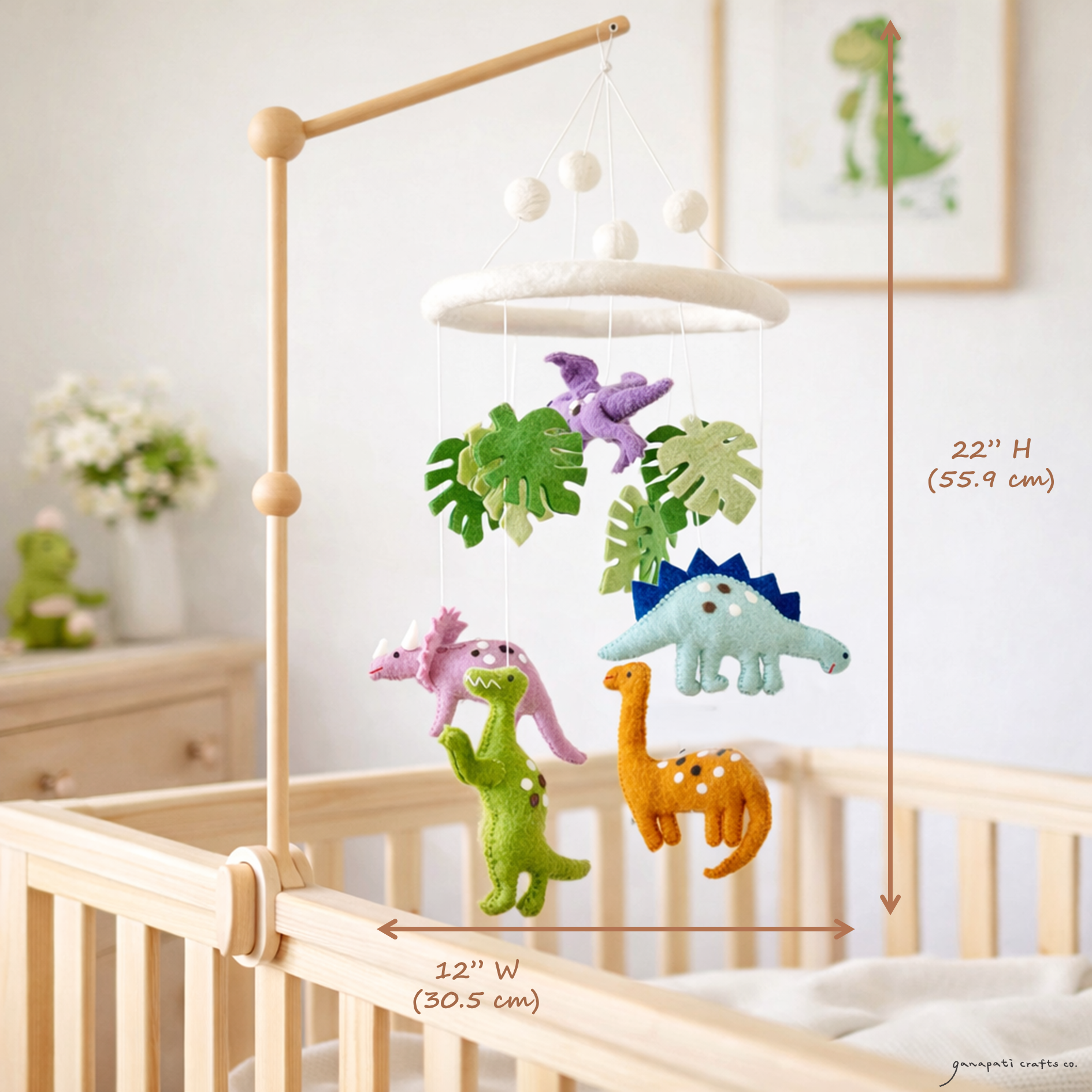 Felt Baby Mobile - Jurassic Dinosaur