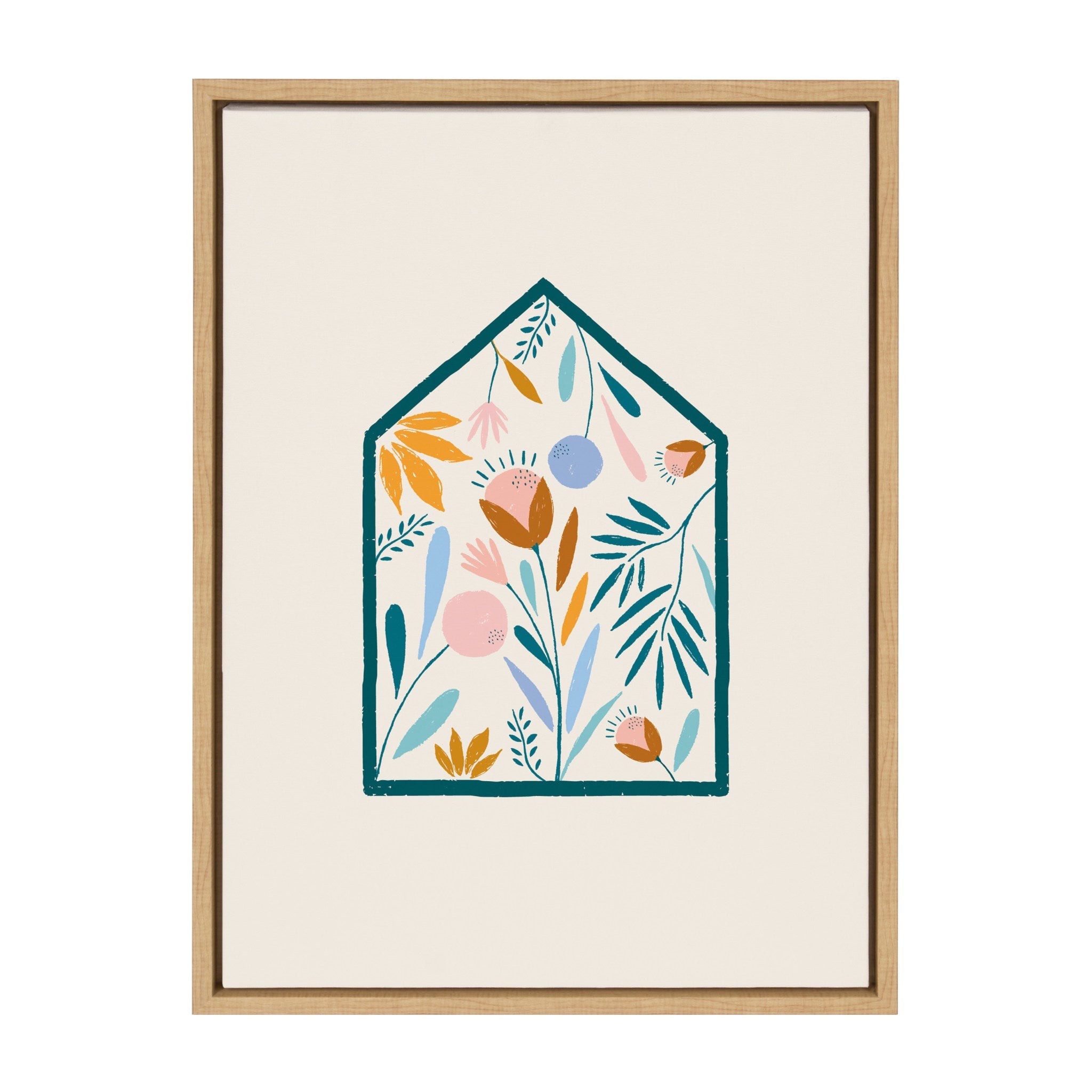 Sylvie Flower House Framed Canvas by Duchess Plum