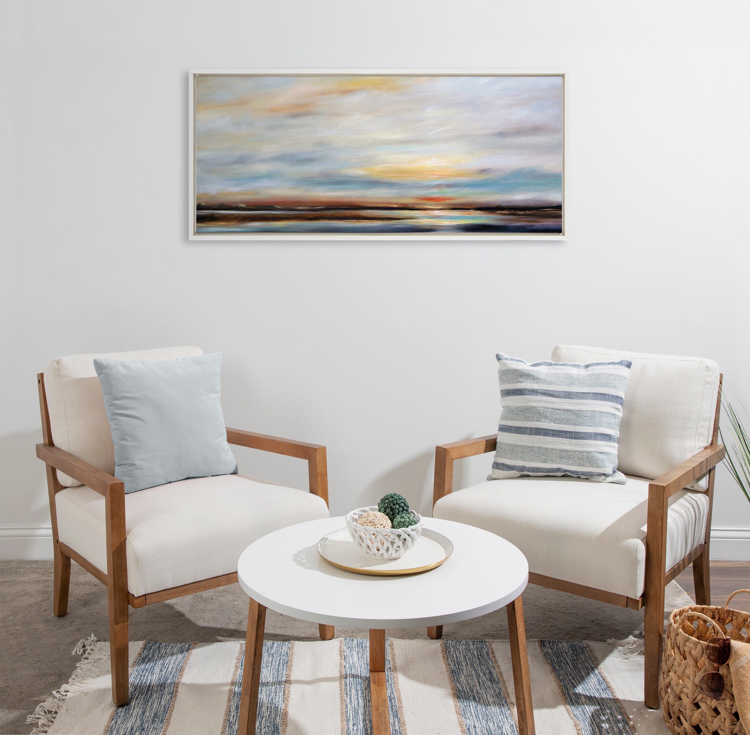 Sylvie Carolina Sunset Framed Canvas by Mary Sparrow