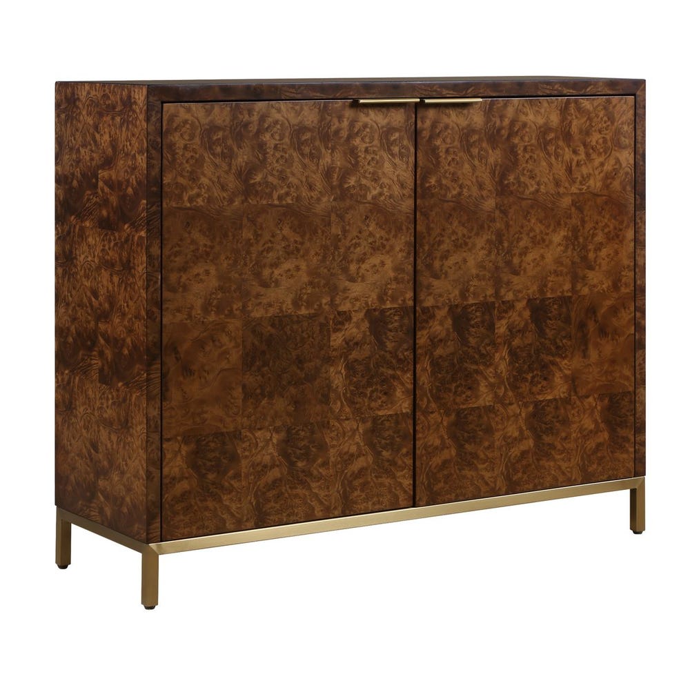 Geometric Burl Two Door Cabinet
