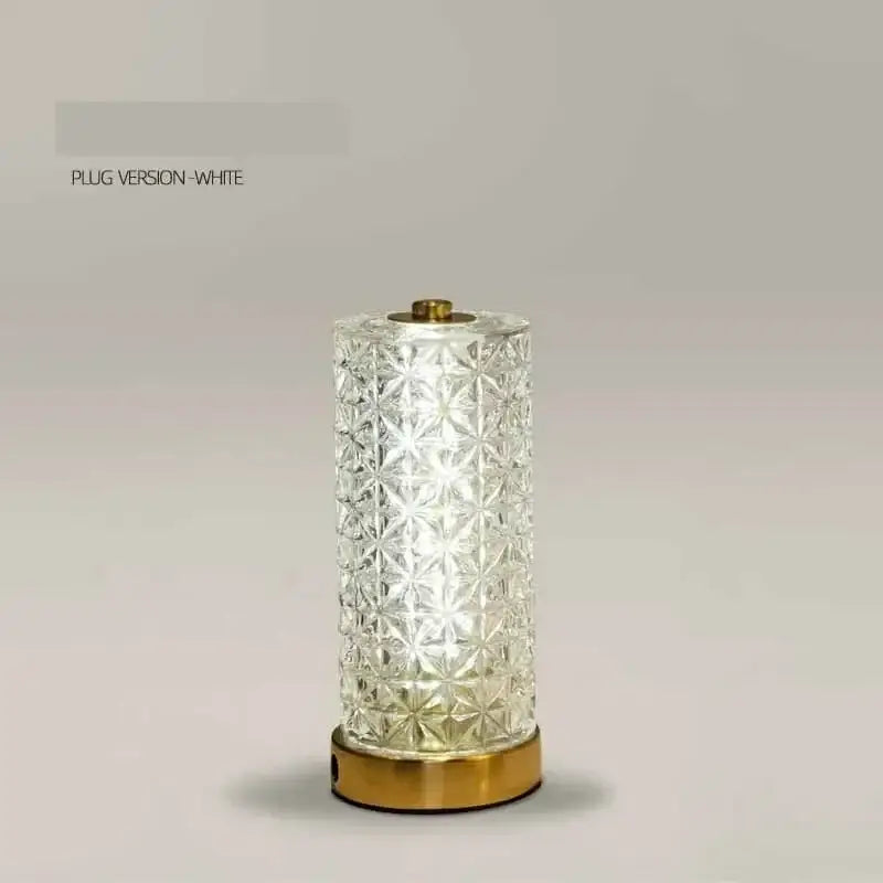 Geometric glass crystal table lamp living room dimmable led light