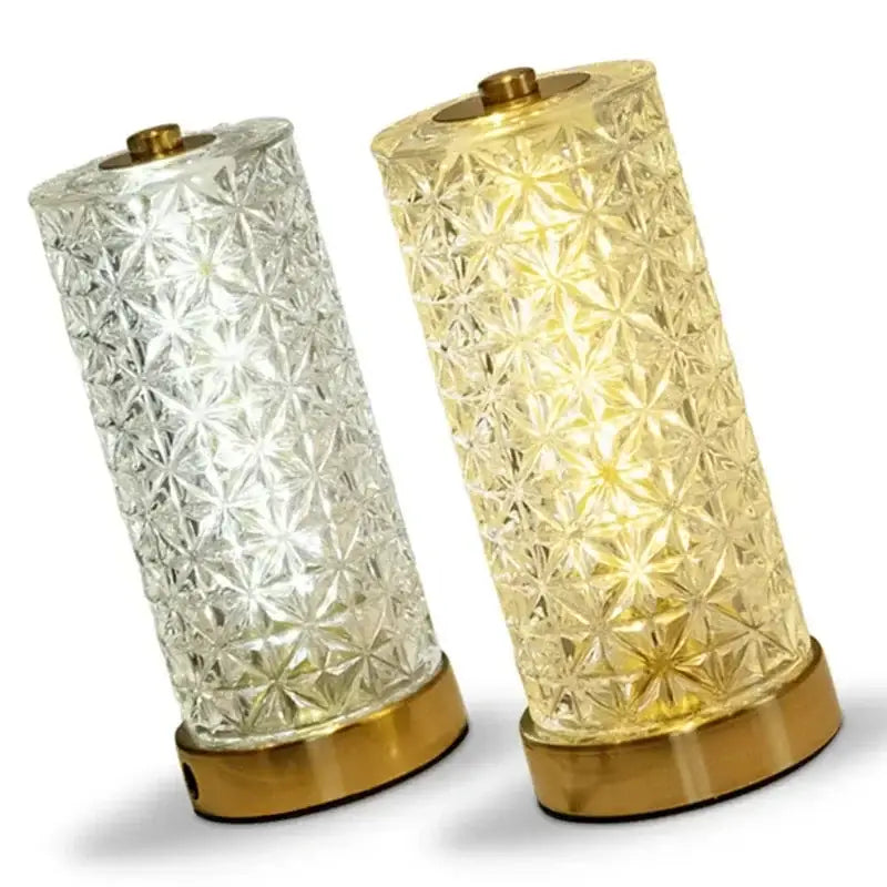Geometric glass crystal table lamp living room dimmable led light