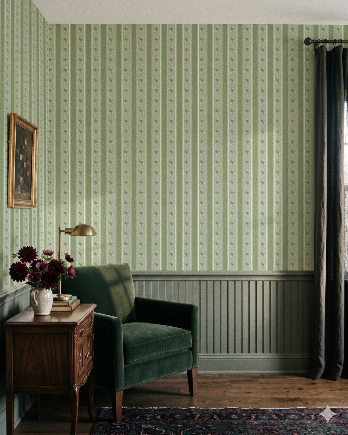 Glasshouse Stripe in Iron Sage