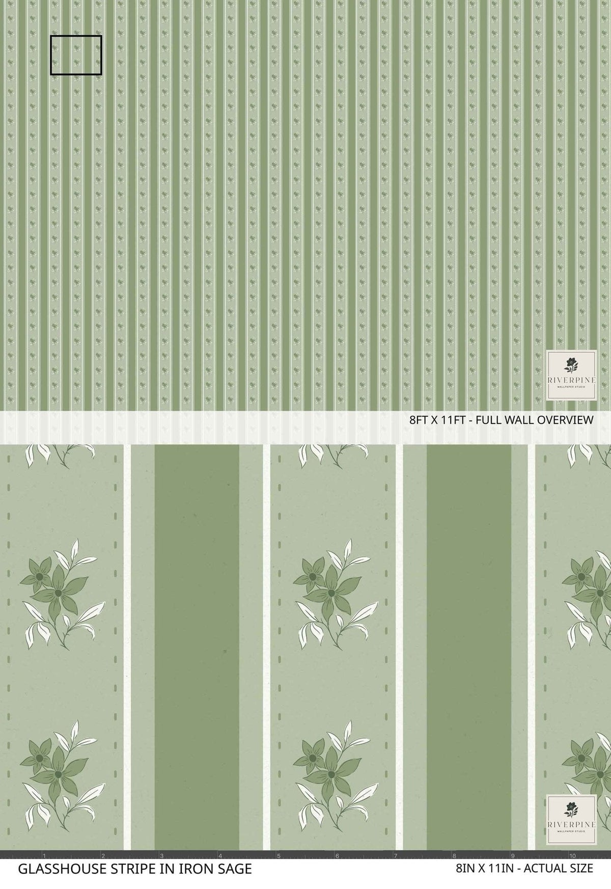 Glasshouse Stripe in Iron Sage