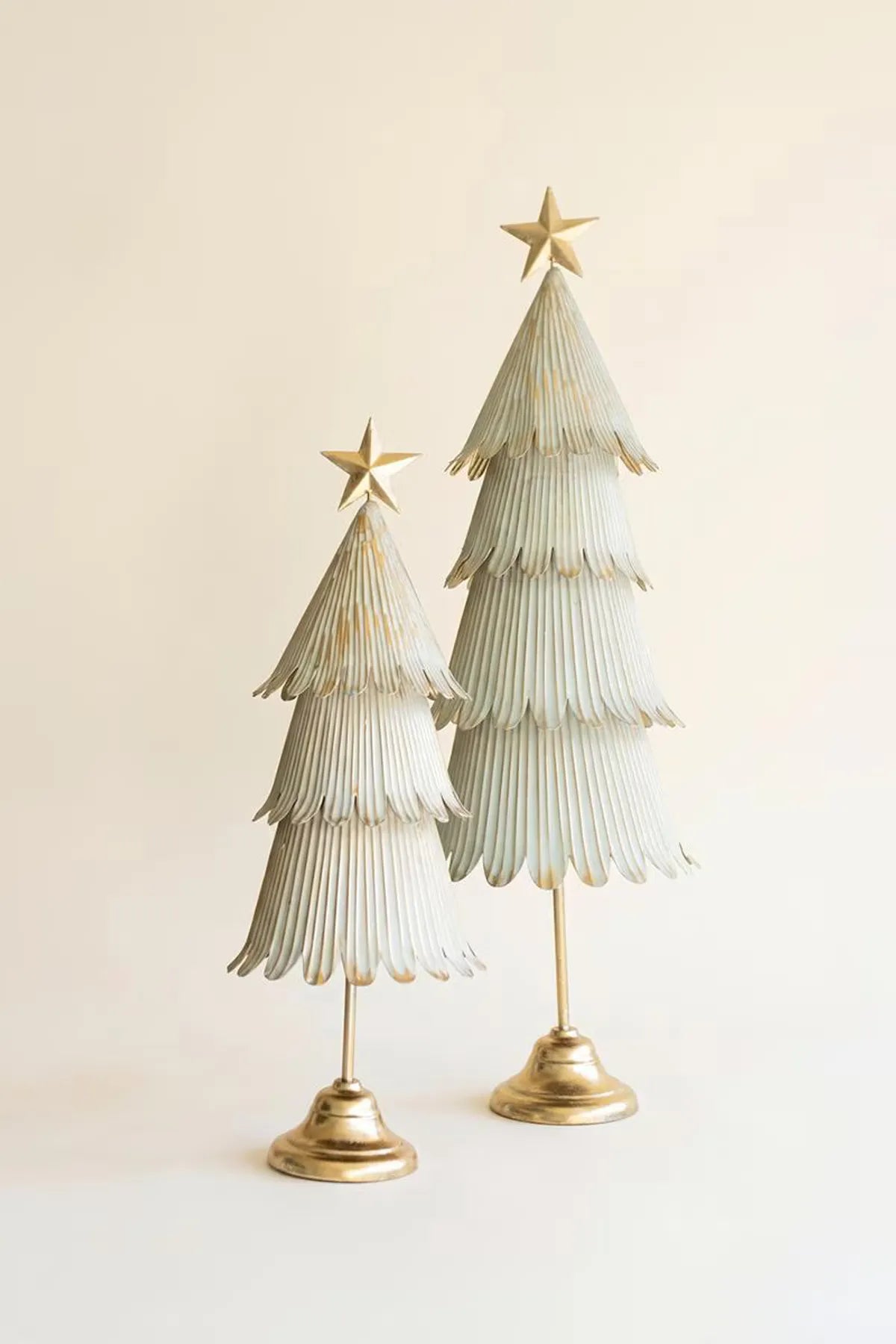 Auremont Antique Gold Christmas Topiary Sculptures – Set of 2