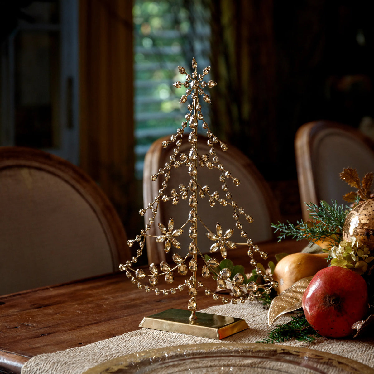 Gilded Heirloom Jeweled Christmas Tree (Set of 2)