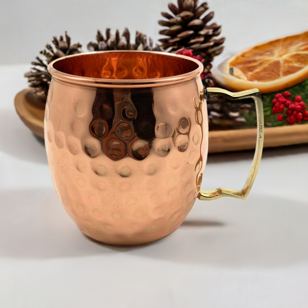 Vibhsa Hammered Moscow Mule Mugs, Set of 2