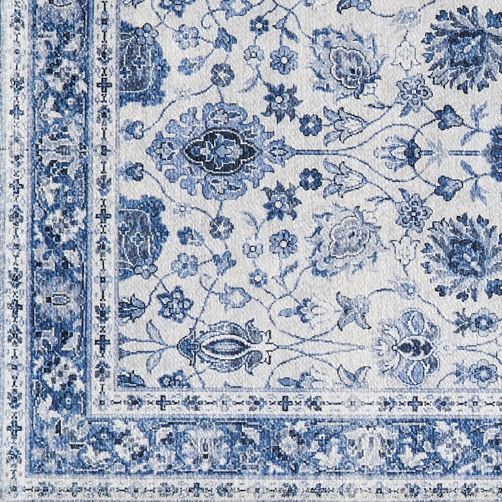 Floral Machine Washable Accent Area Rug & Runner 2 Pack - Matra Collection