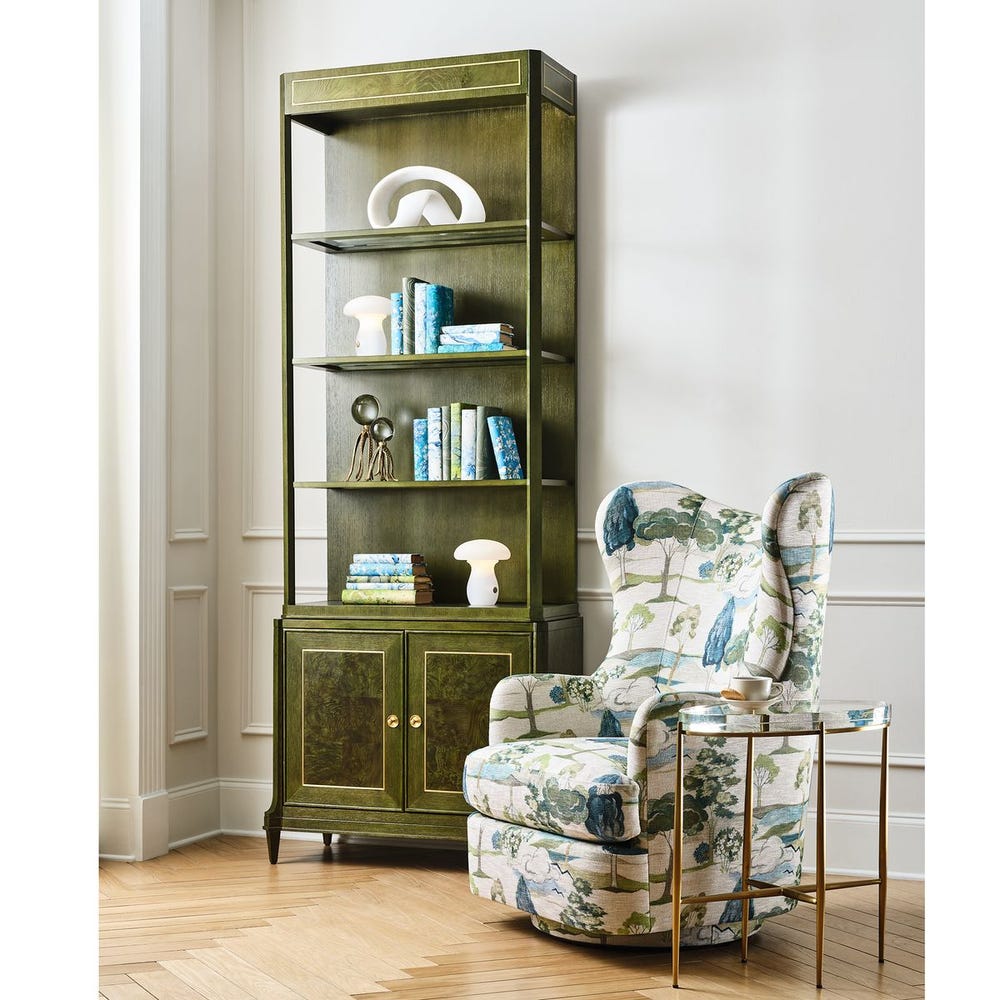 Olive Green Oak Display Etagere
