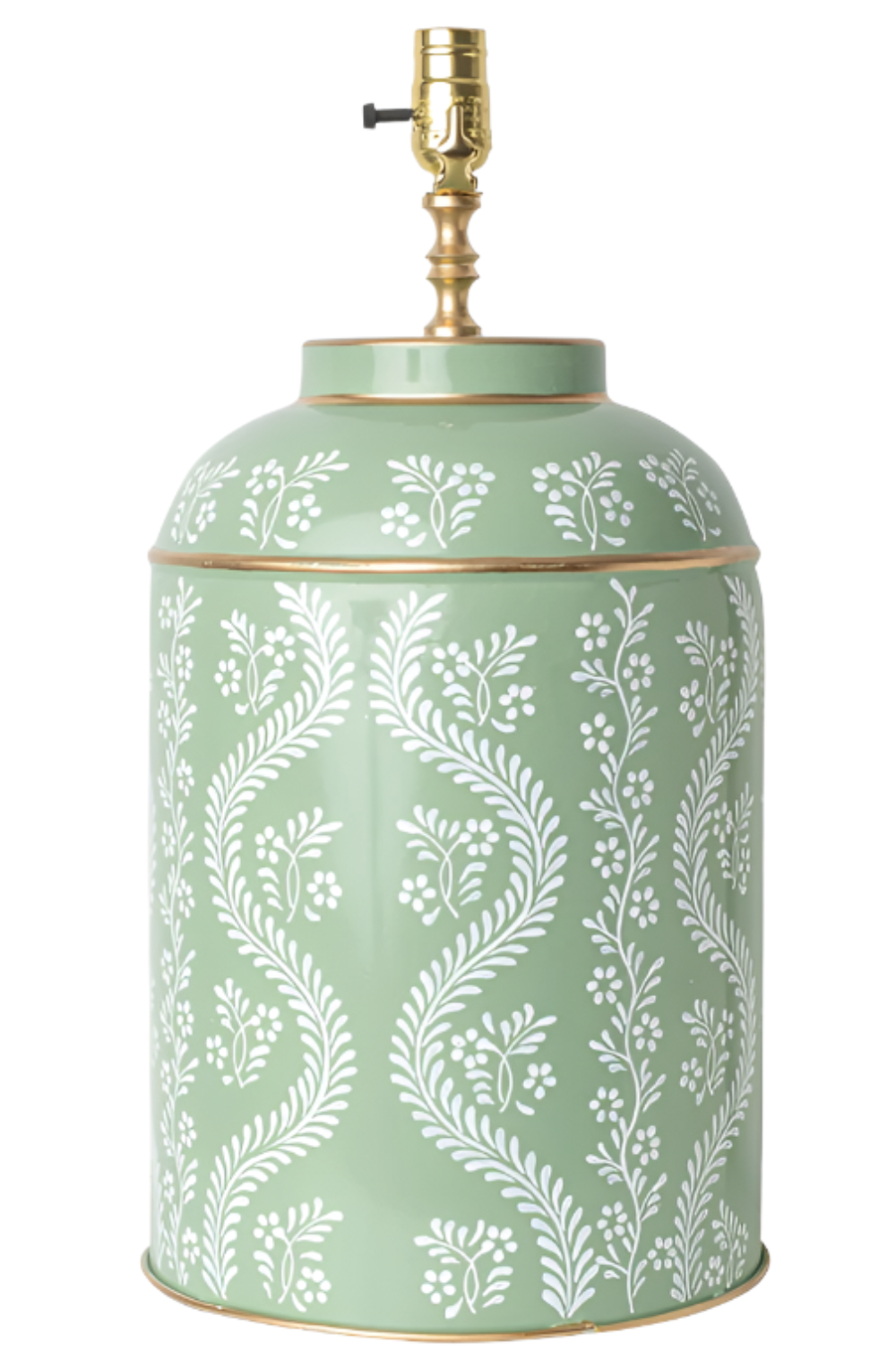 Green Ikat Trellis Tea Caddy Lamp
