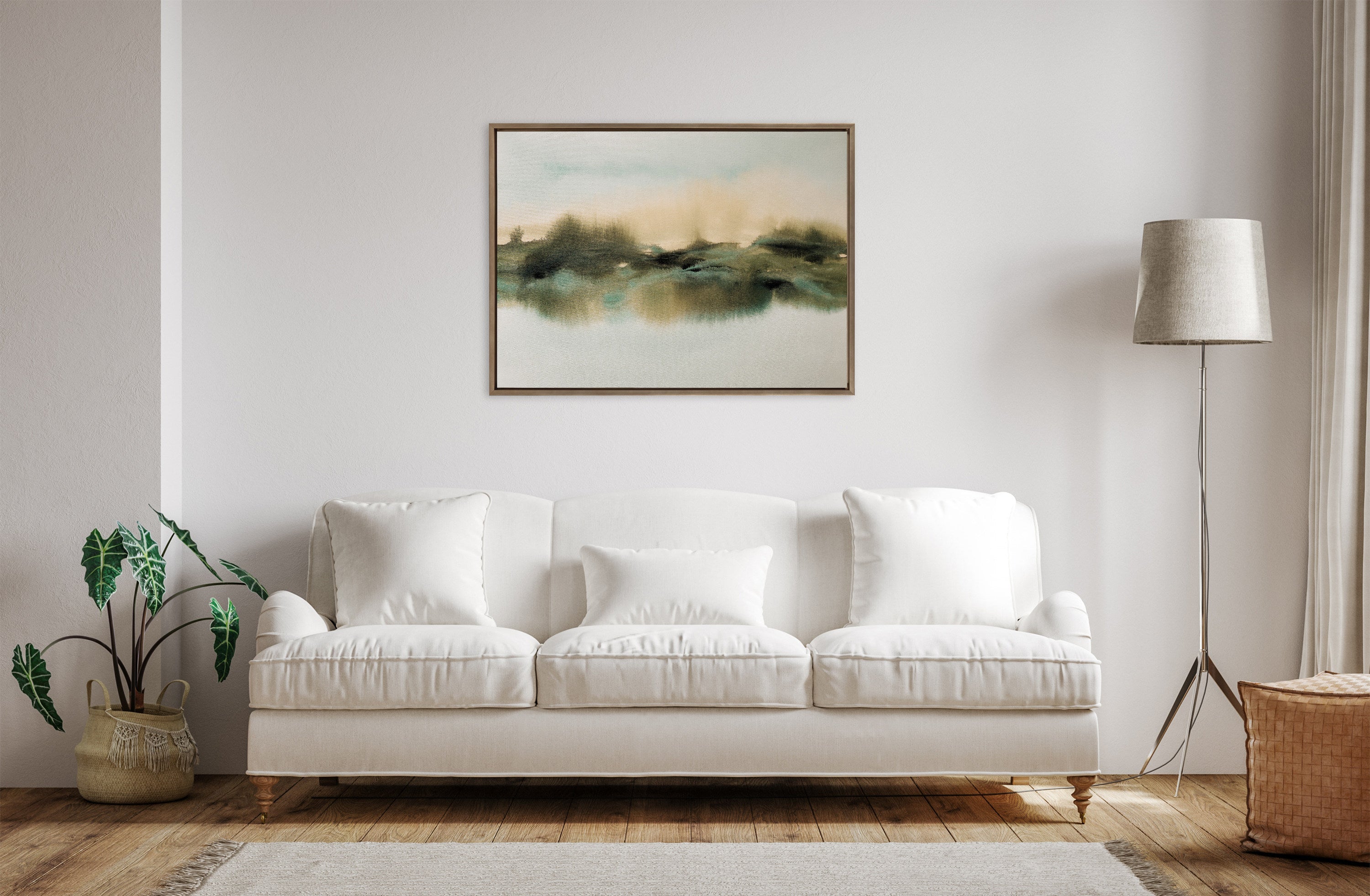 Sylvie Tranquil Meadows Framed Canvas by Amy Lighthall
