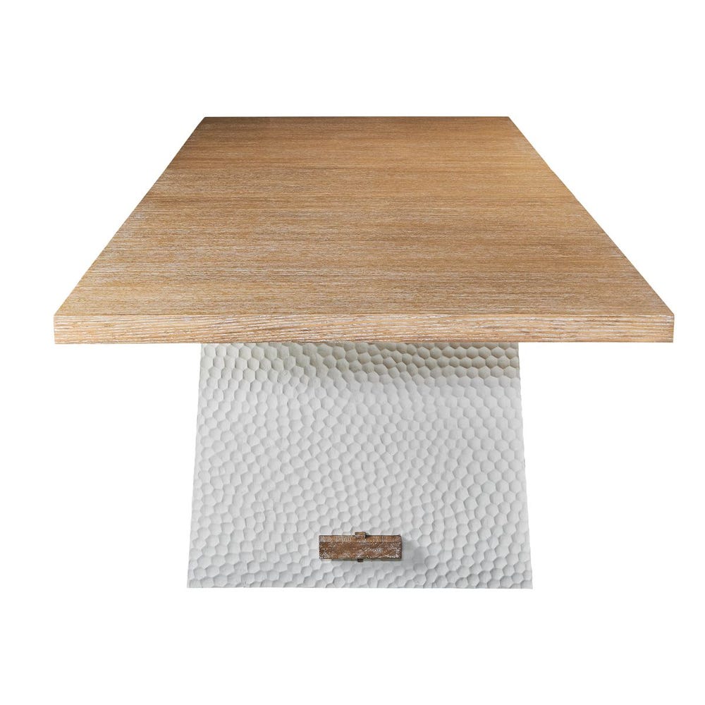 Saint-Rémy Cerused Oak Trestle Extension Dining Table