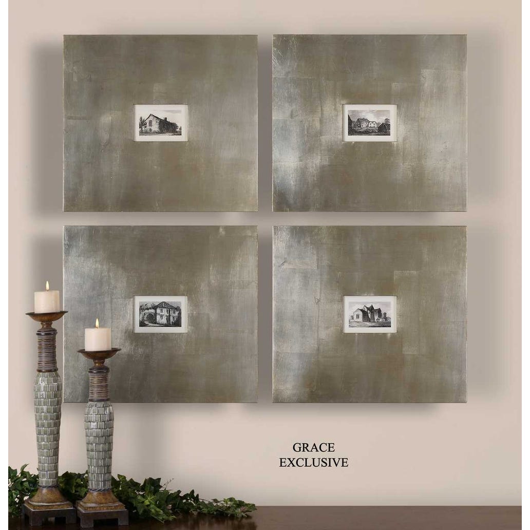 Vintage Building Framed Print Set