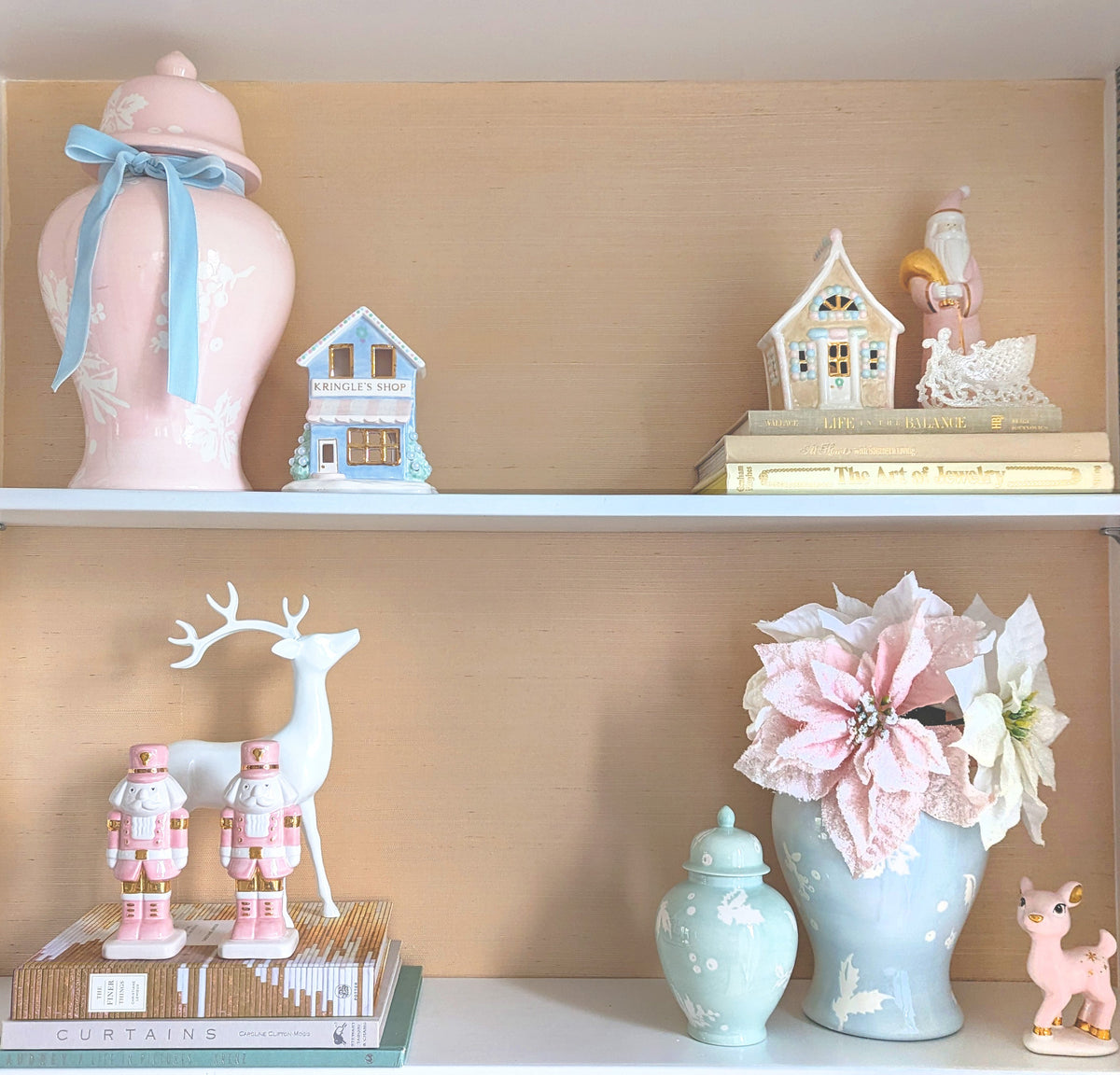 Deck the Halls Ginger Jars in Beige