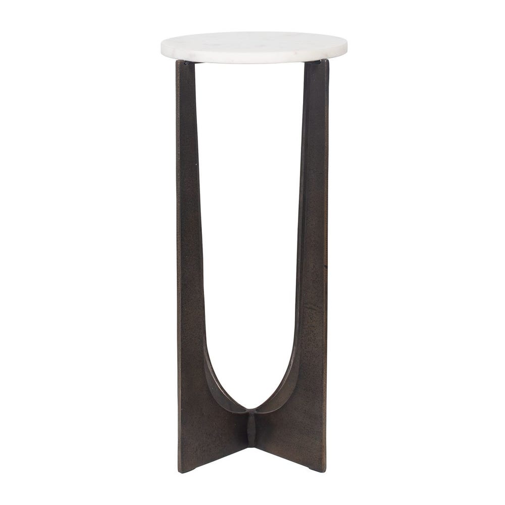 Huxley Integrated White Marble Side Table