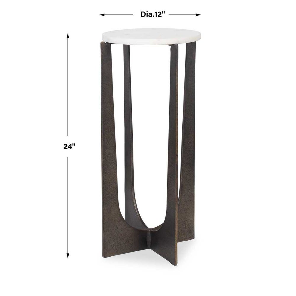 Huxley Integrated White Marble Side Table