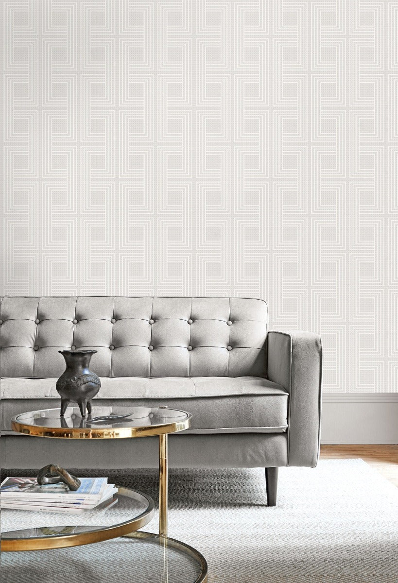 Casa Blanca 2 Interlocking Squares Geometric Unpasted Wallpaper