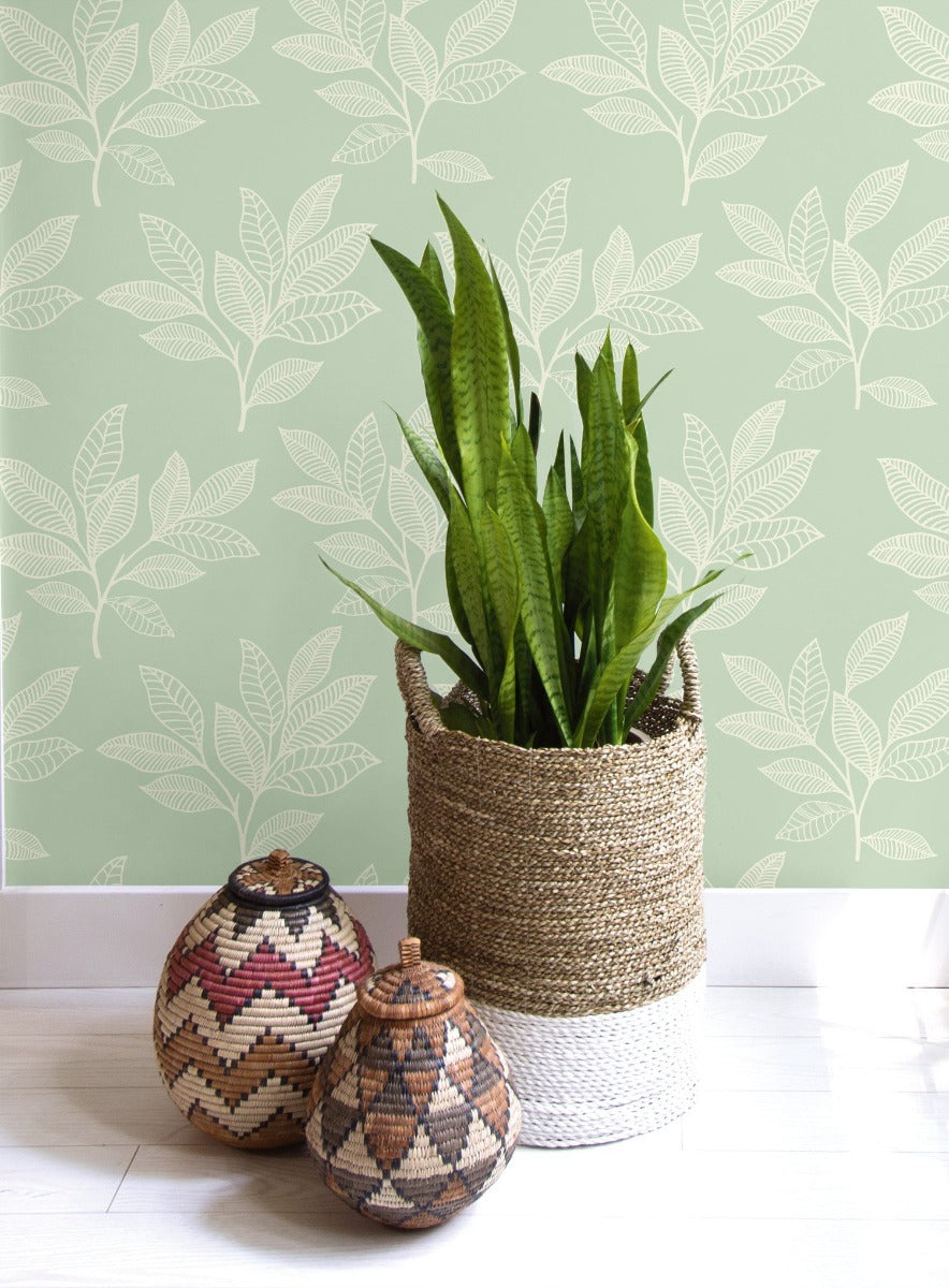 Boho Rhapsody Paradise Leaves Botanical Wallpaper