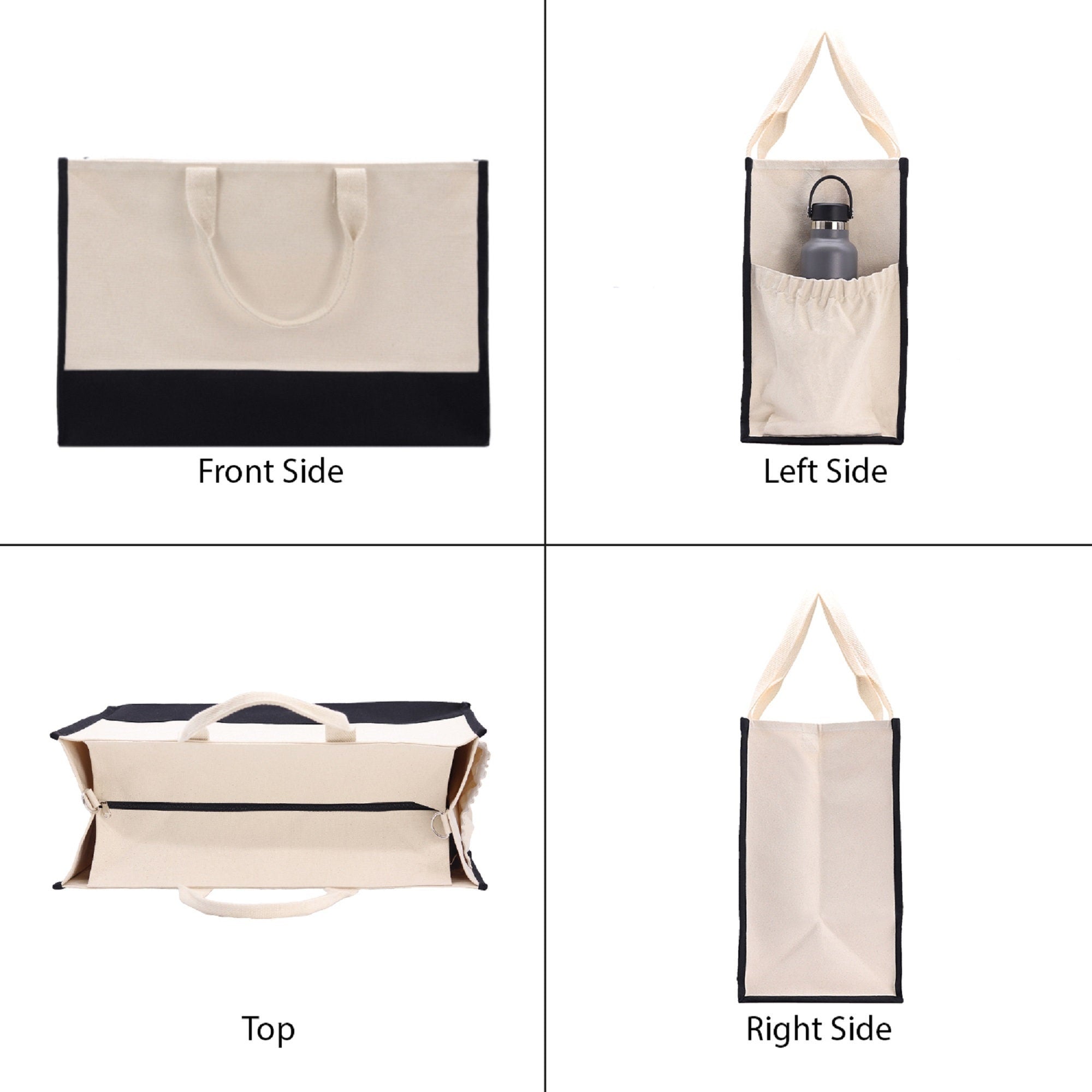 Honeymoon Vibes Beach Tote Bag XL - Oversized Chic Tote Bag with Zipper and Inner Pocket -Honeymooners Honeymoon Gifts Bridal Gift Newlyweds