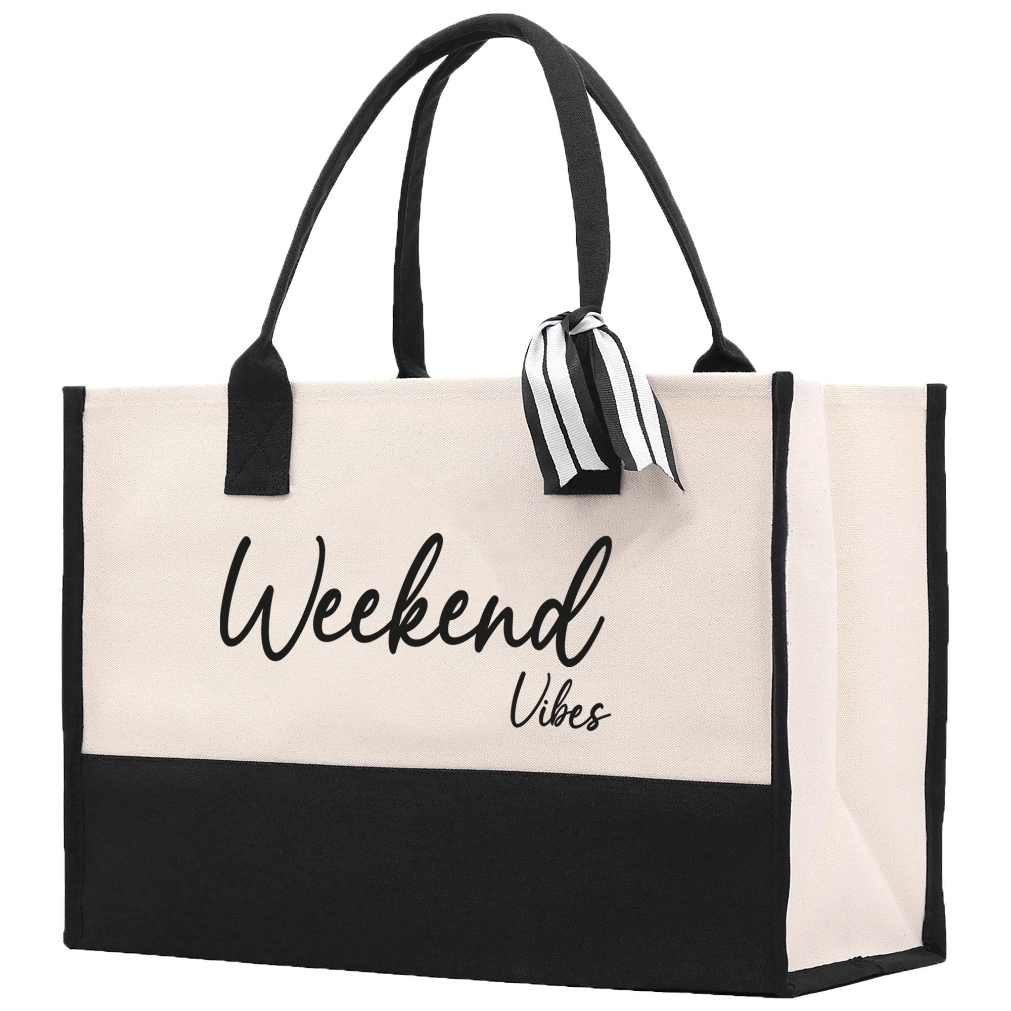 Weekend Vibes Beach Tote Bag - Large Chic Tote Bag - Gift for Her - Girls Weekend Tote - Weekender Bag - Weekend Tote - Weekend Vibes Bag