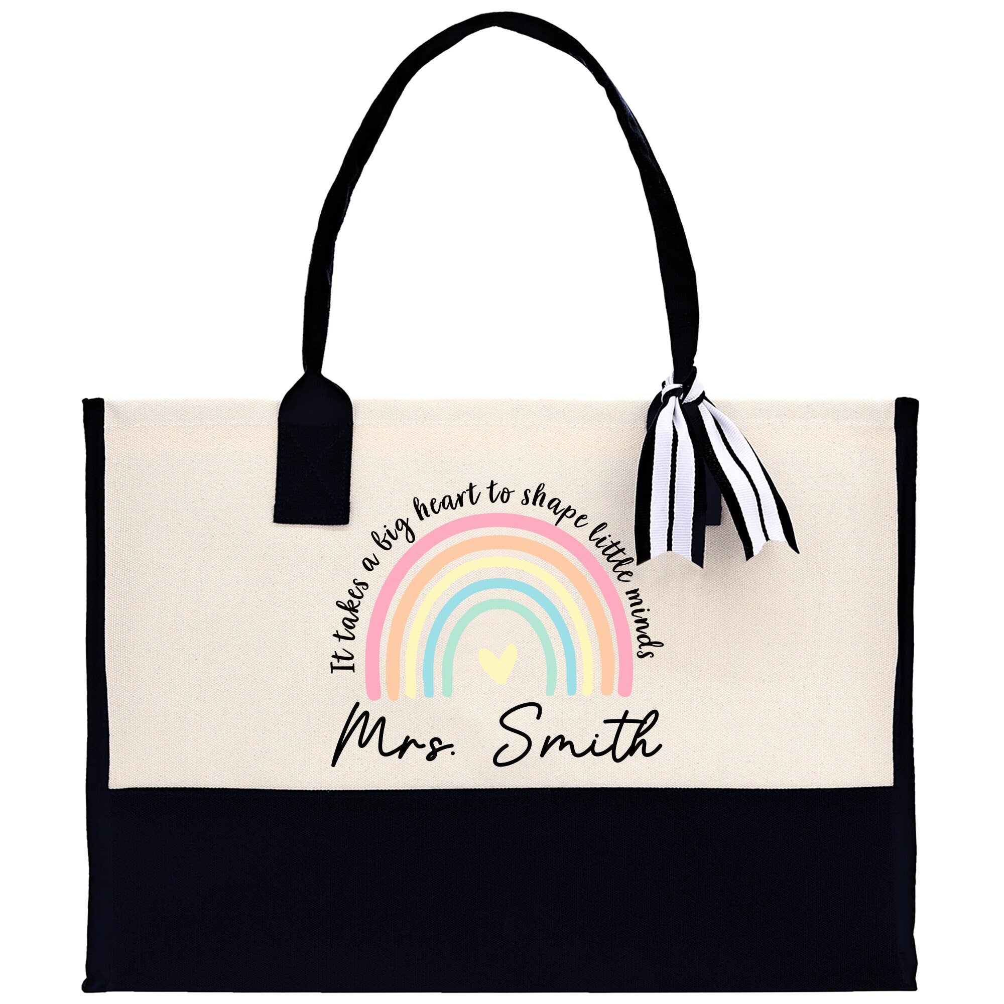 Personalized Teacher Cotton Canvas Tote Bag Gift for Teachers Teacher Life Tote Custom Teacher Appreciation Gift Bag Teacher Name Bag