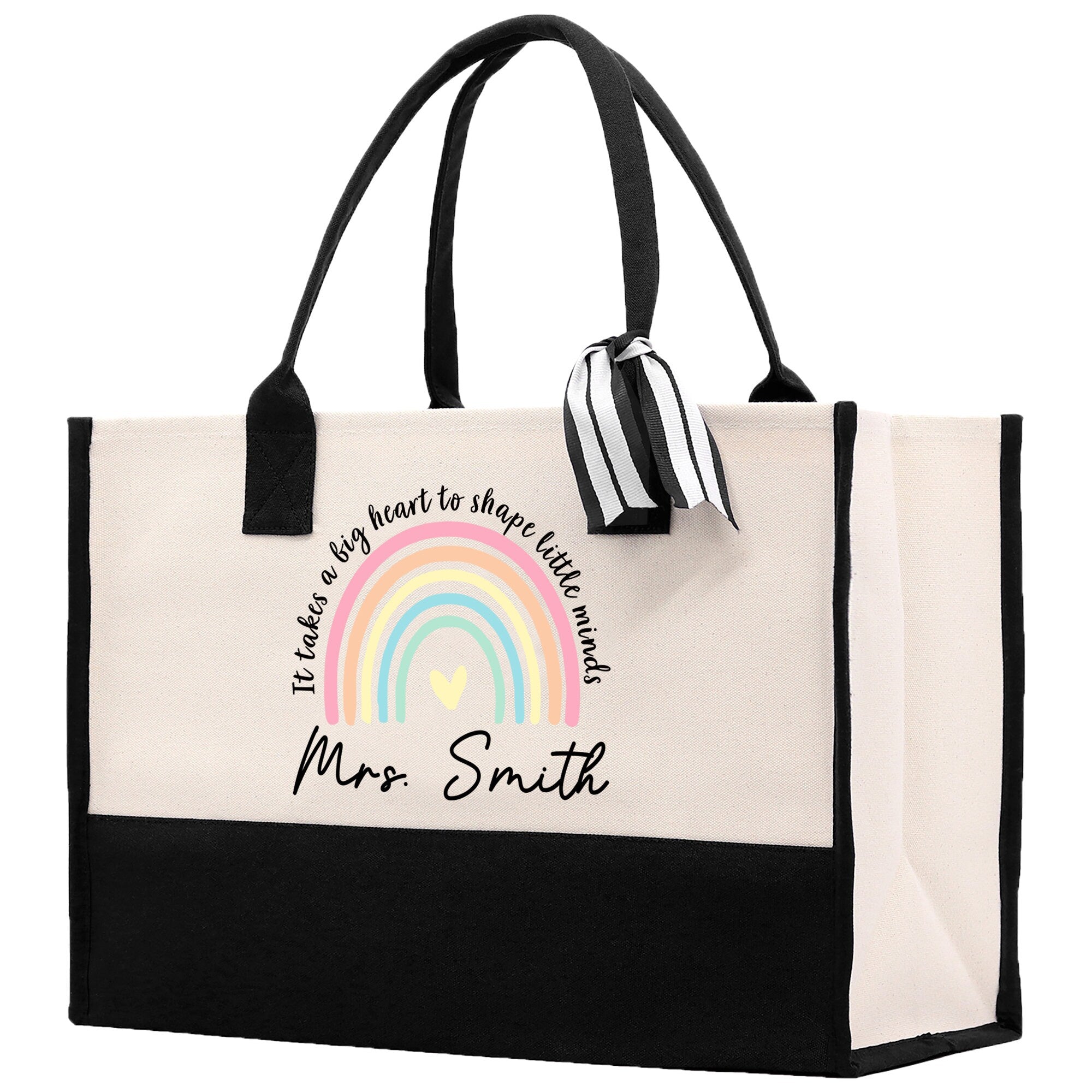 Personalized Teacher Cotton Canvas Tote Bag Gift for Teachers Teacher Life Tote Custom Teacher Appreciation Gift Bag Teacher Name Bag