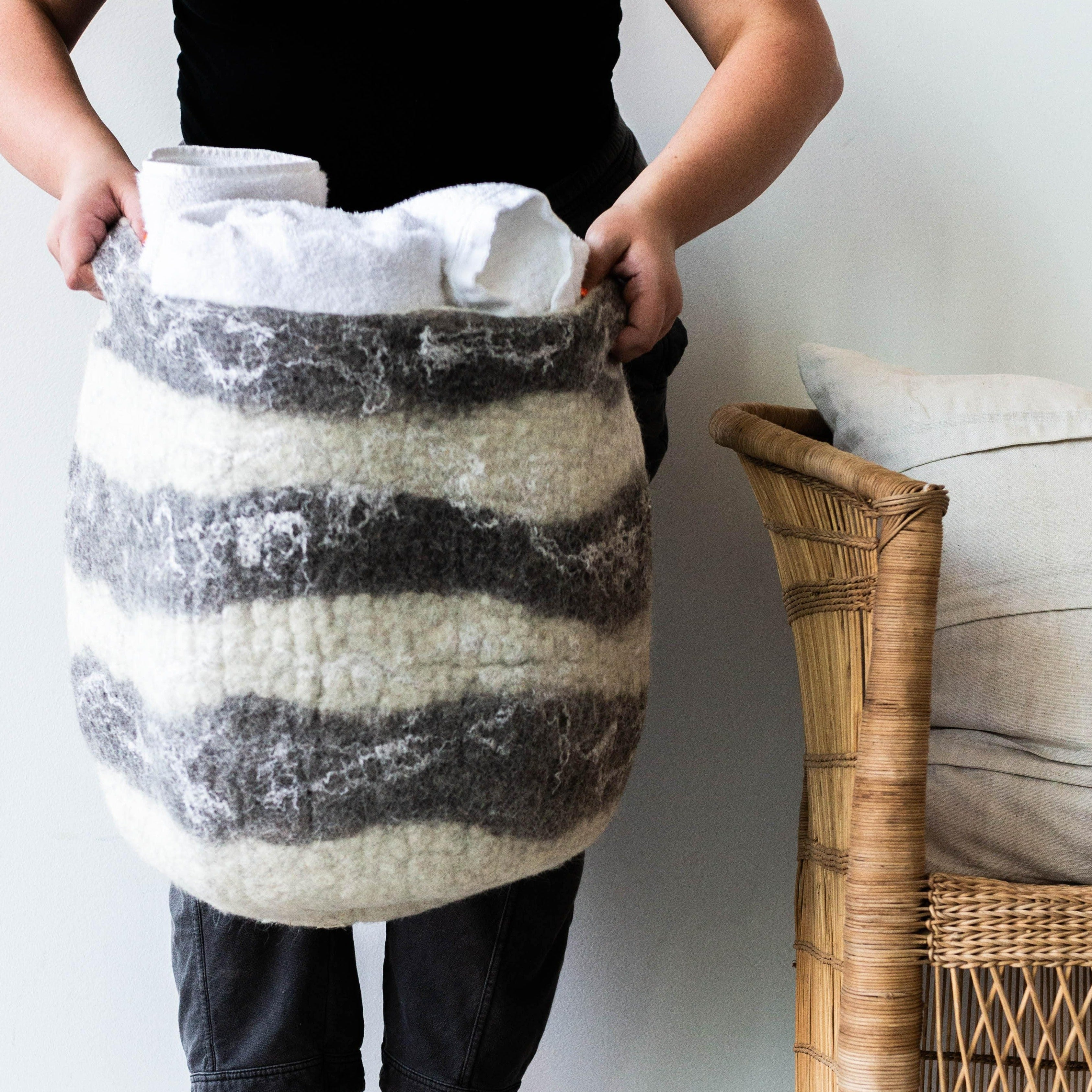 Ingobozi Woven Wool African Storage Basket