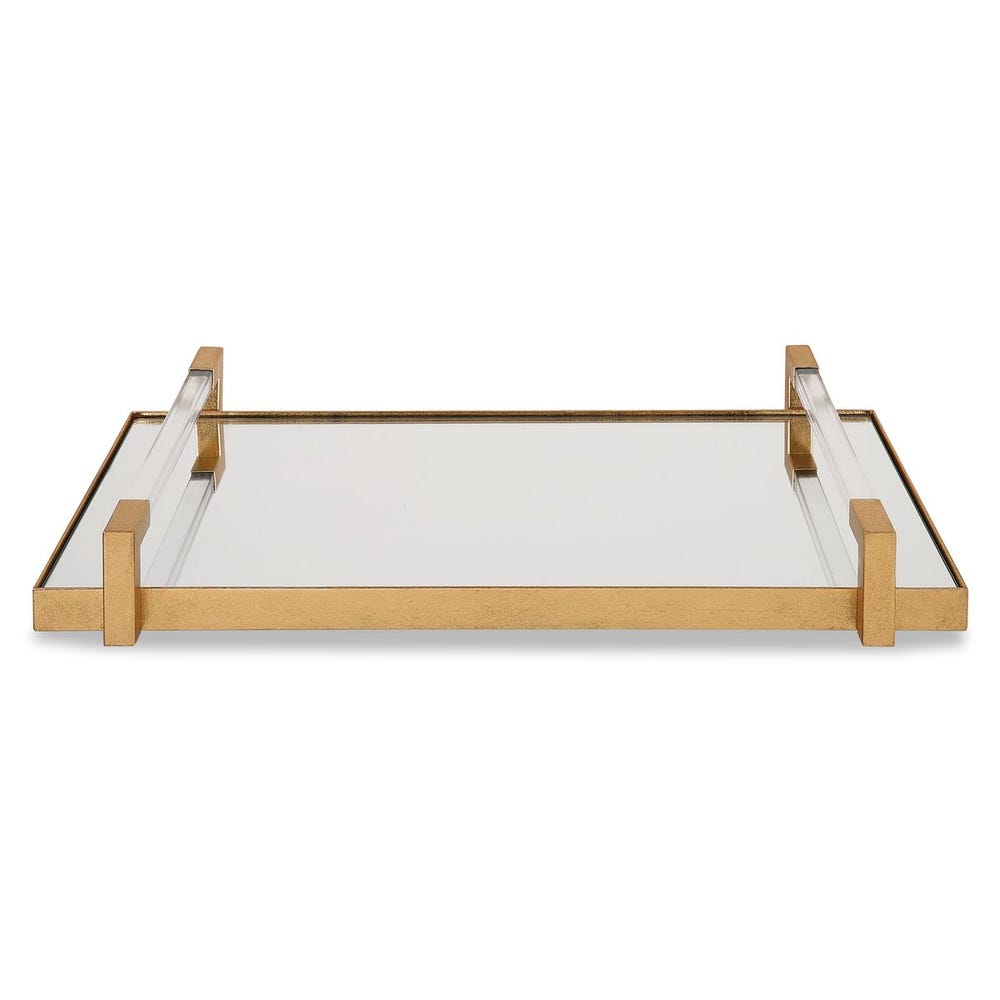 Gold Iron and Acrylic Decorative Tray