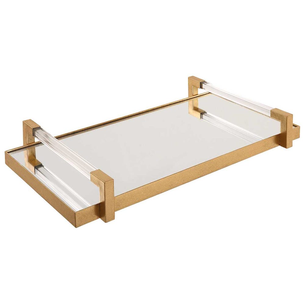 Gold Iron and Acrylic Decorative Tray