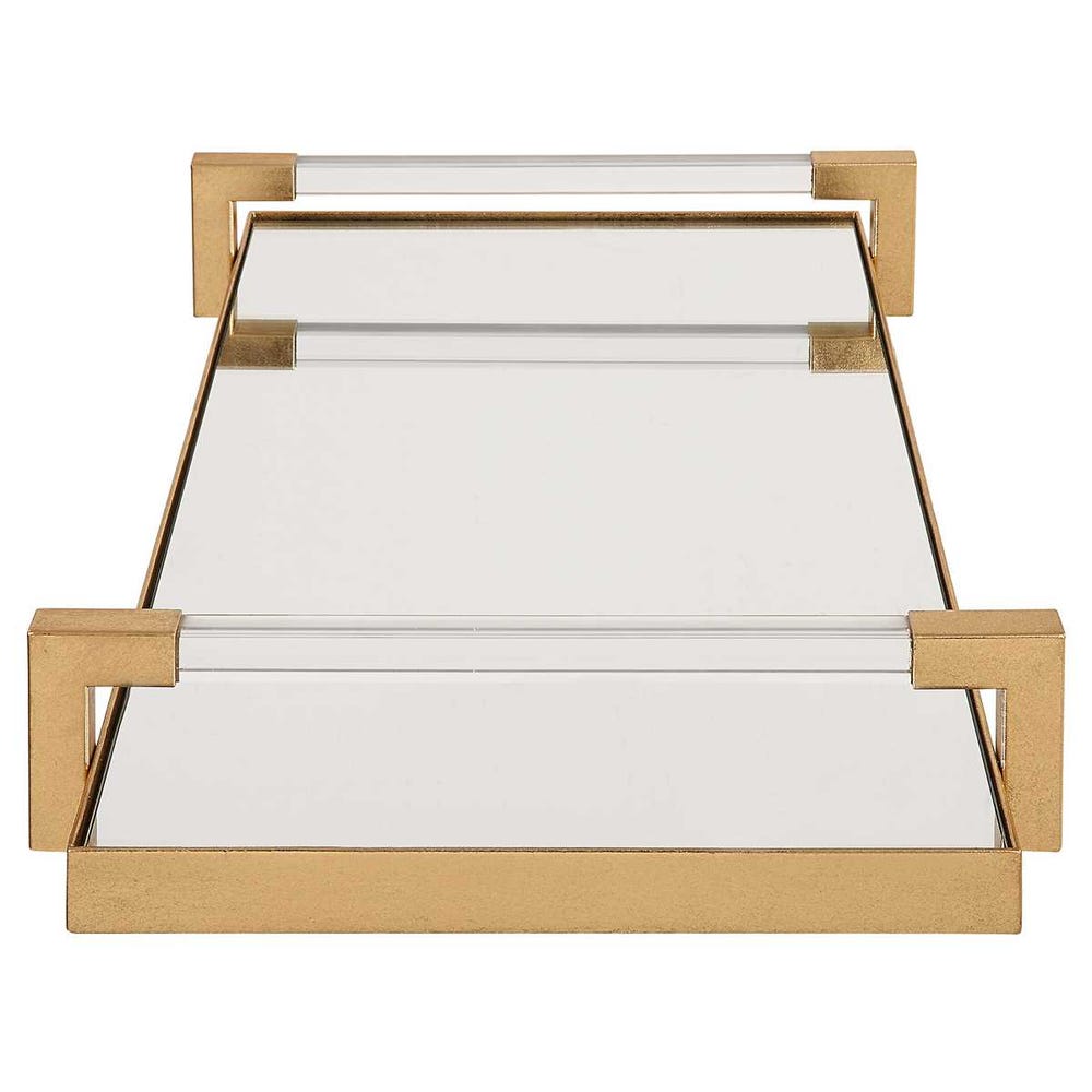 Gold Iron and Acrylic Decorative Tray