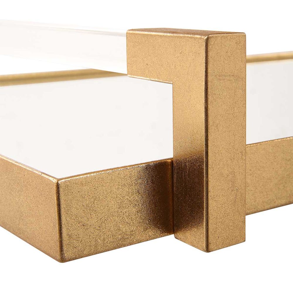 Gold Iron and Acrylic Decorative Tray