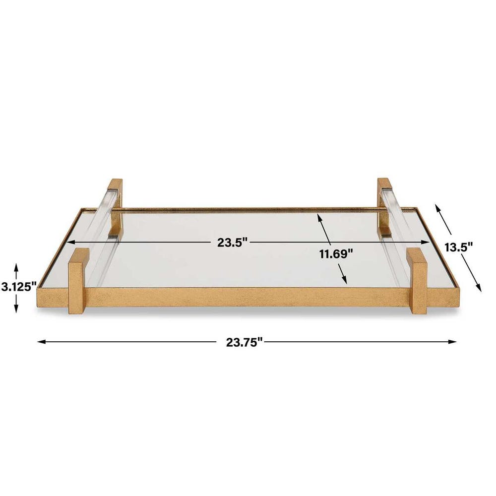 Gold Iron and Acrylic Decorative Tray