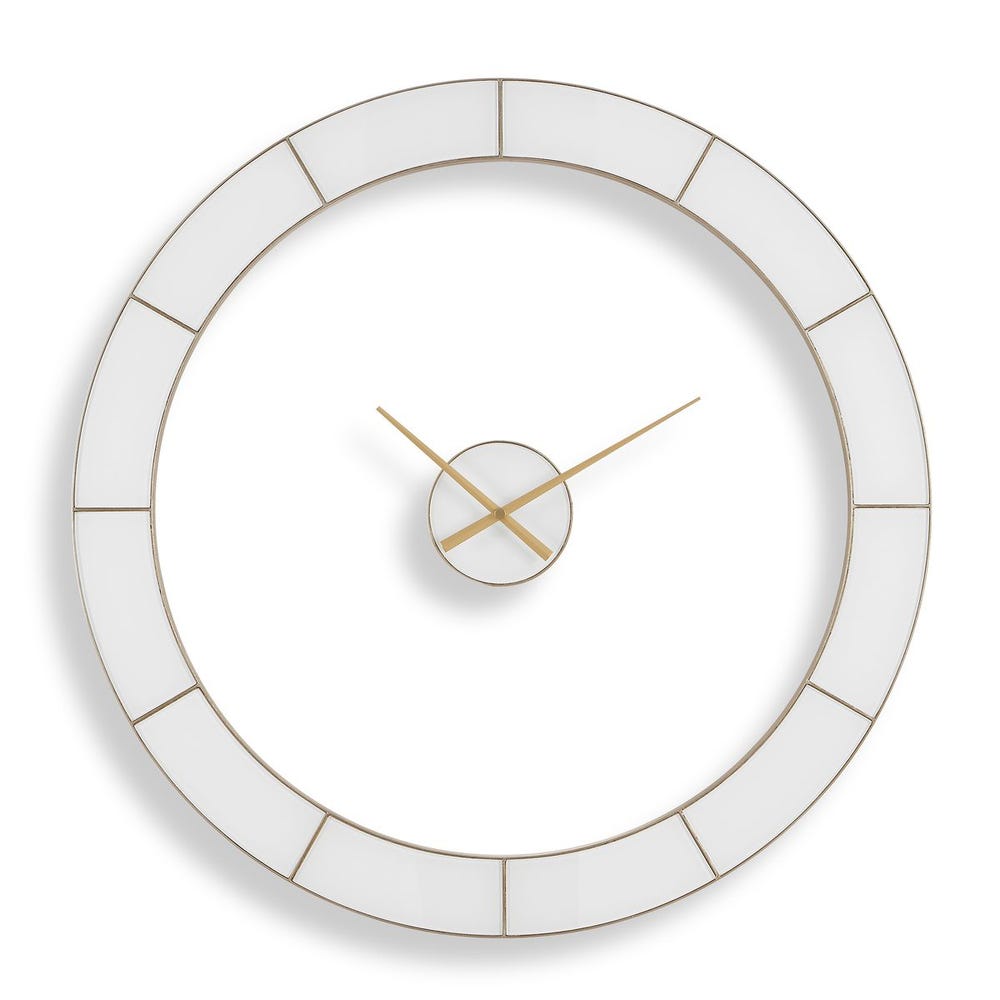 Stella Minimalist Ivory and Gold Wall Clock