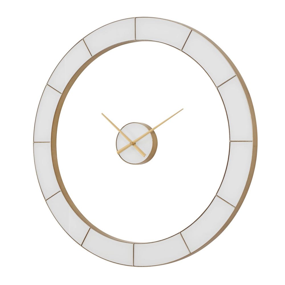 Stella Minimalist Ivory and Gold Wall Clock