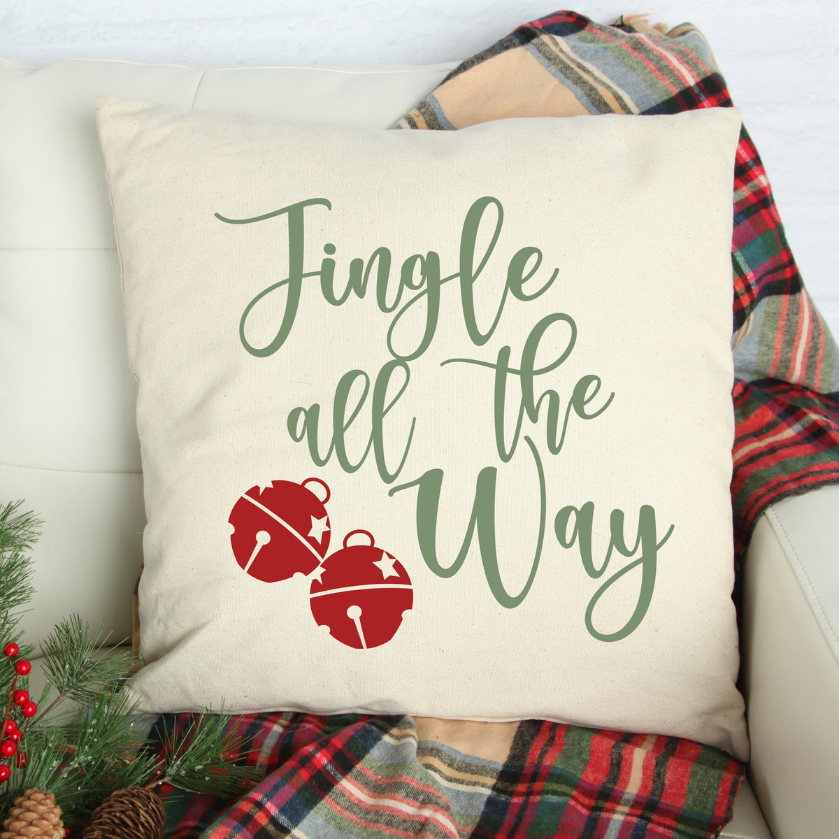 Jingle all the Way #2 Pillow Cover — Fits 18x18 Insert
