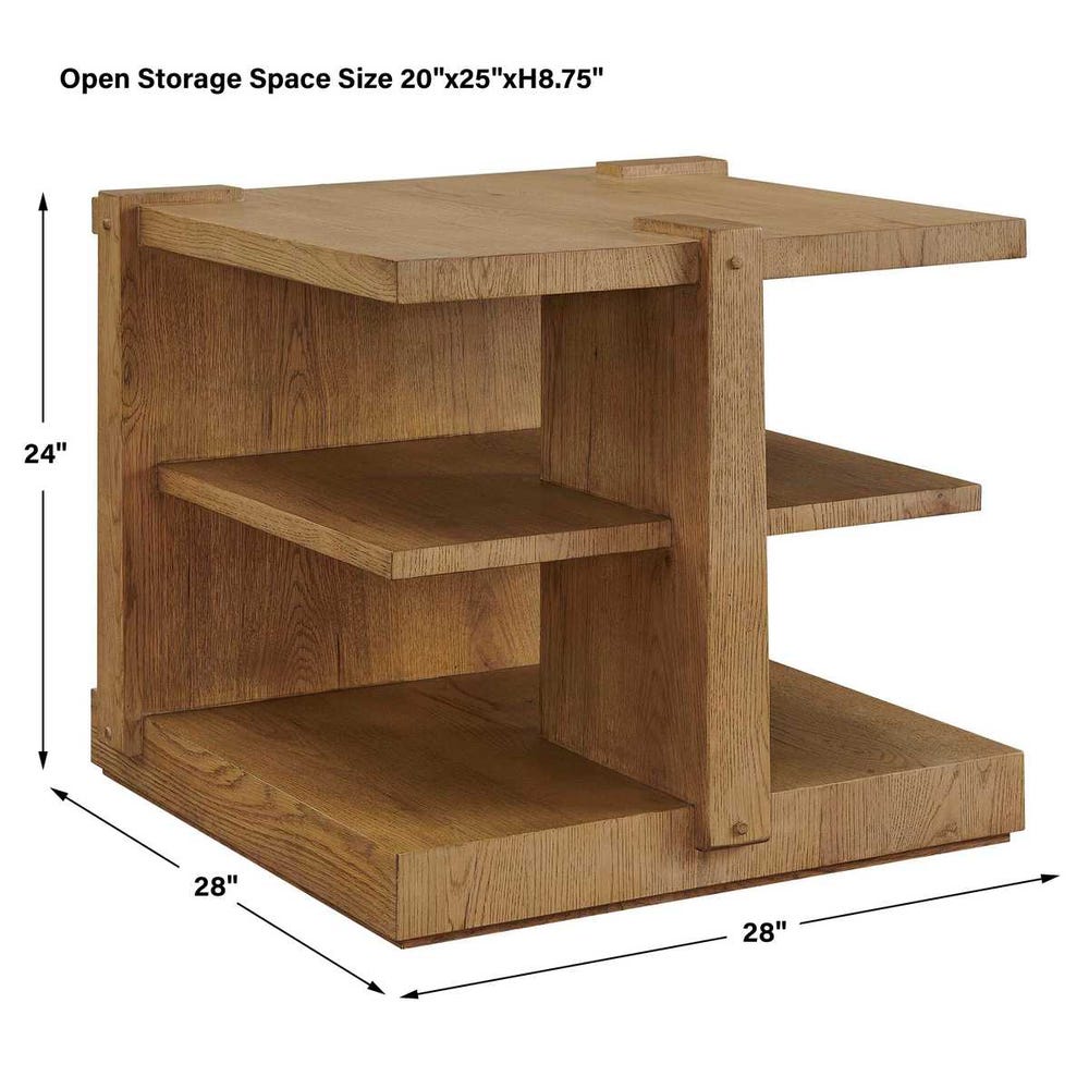 Cerused White Oak Display Table