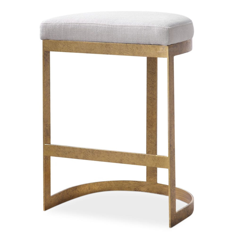 Keaton Hand Forged Iron Counter Stool in Antique Gold Leaf
