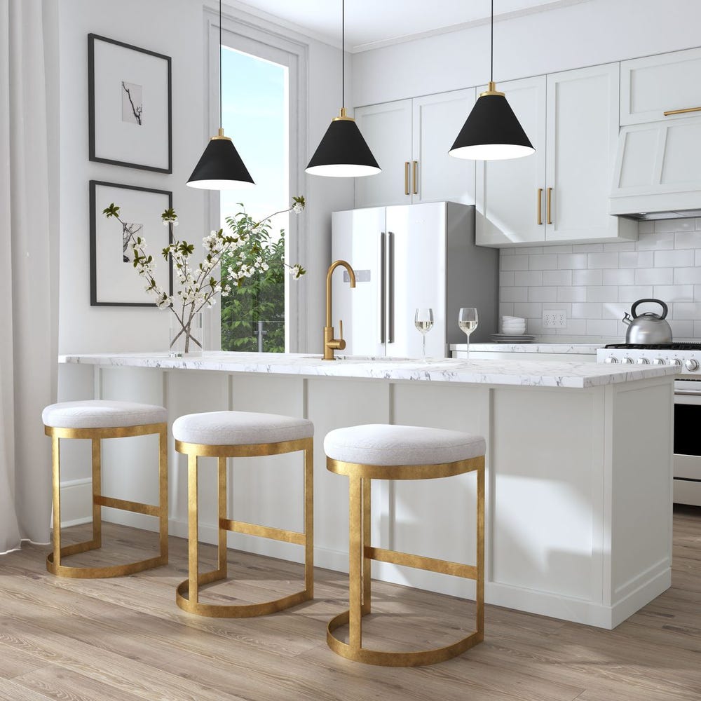Keaton Hand Forged Iron Counter Stool in Antique Gold Leaf