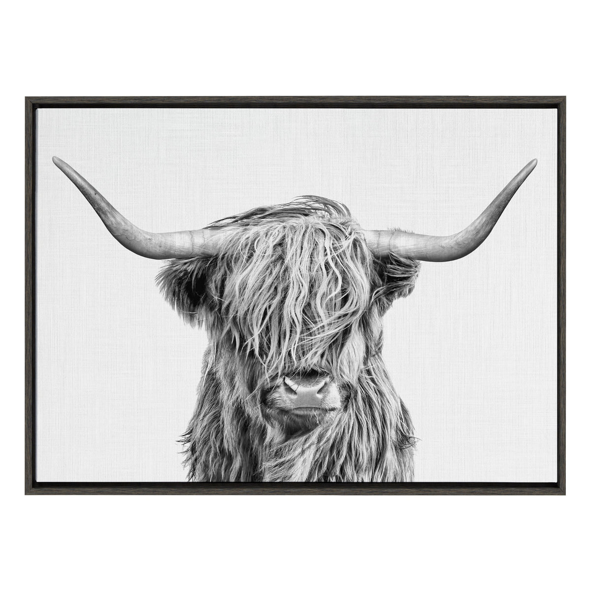 Sylvie Highland Cow 2 Framed Canvas by Simon Te of Tai Prints