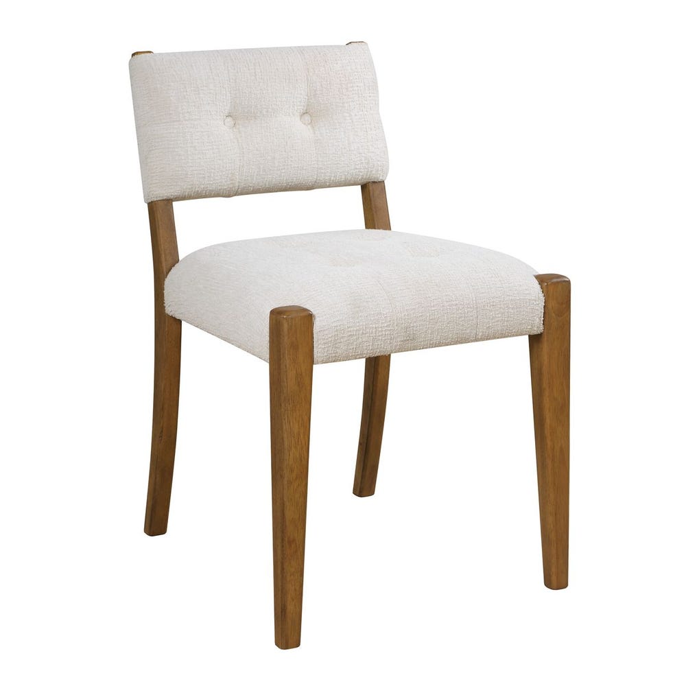 Langley Tufted Pecan Dining Chairs - Set of 2