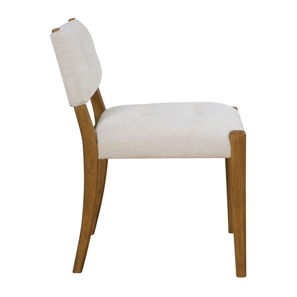 Langley Tufted Pecan Dining Chairs - Set of 2
