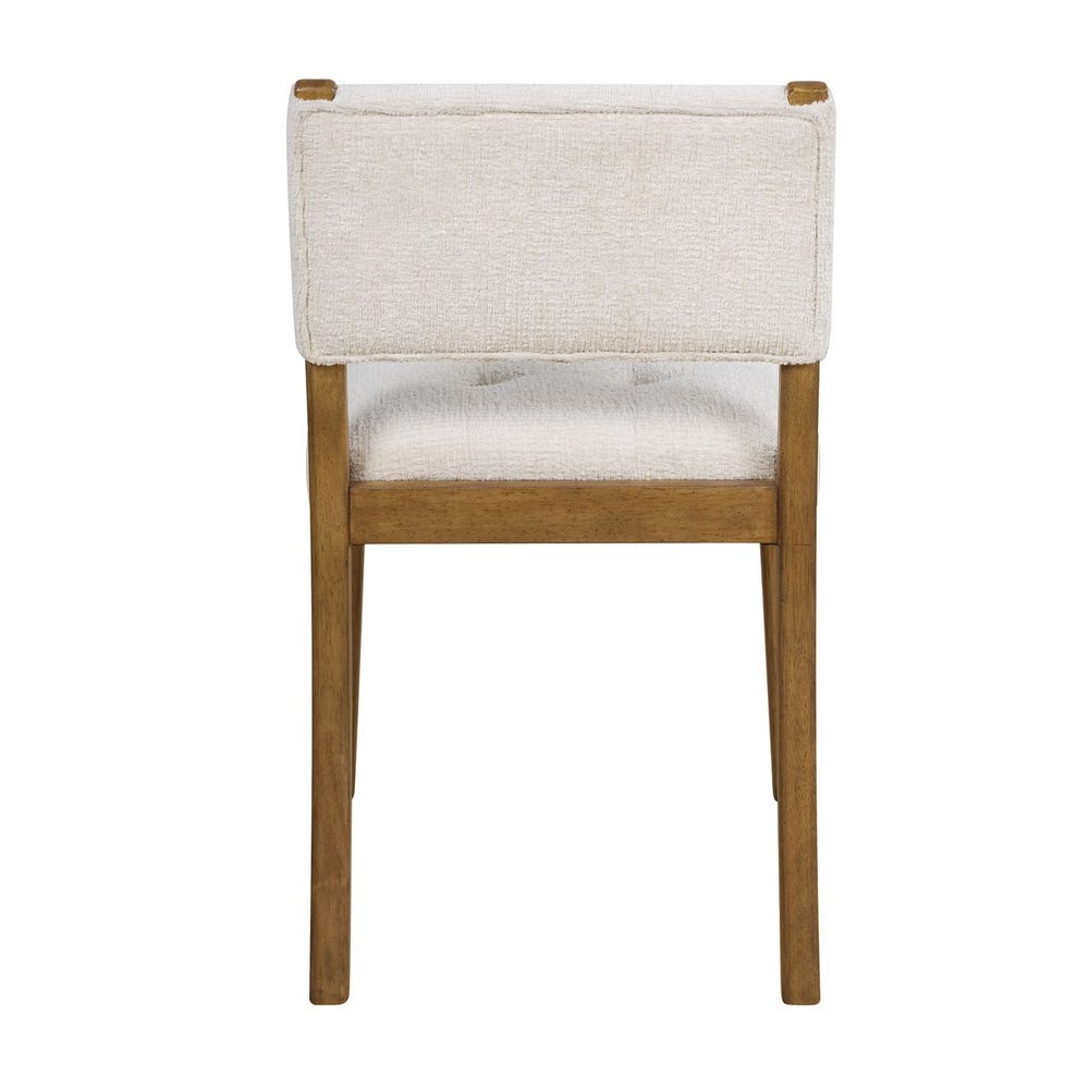 Langley Tufted Pecan Dining Chairs - Set of 2