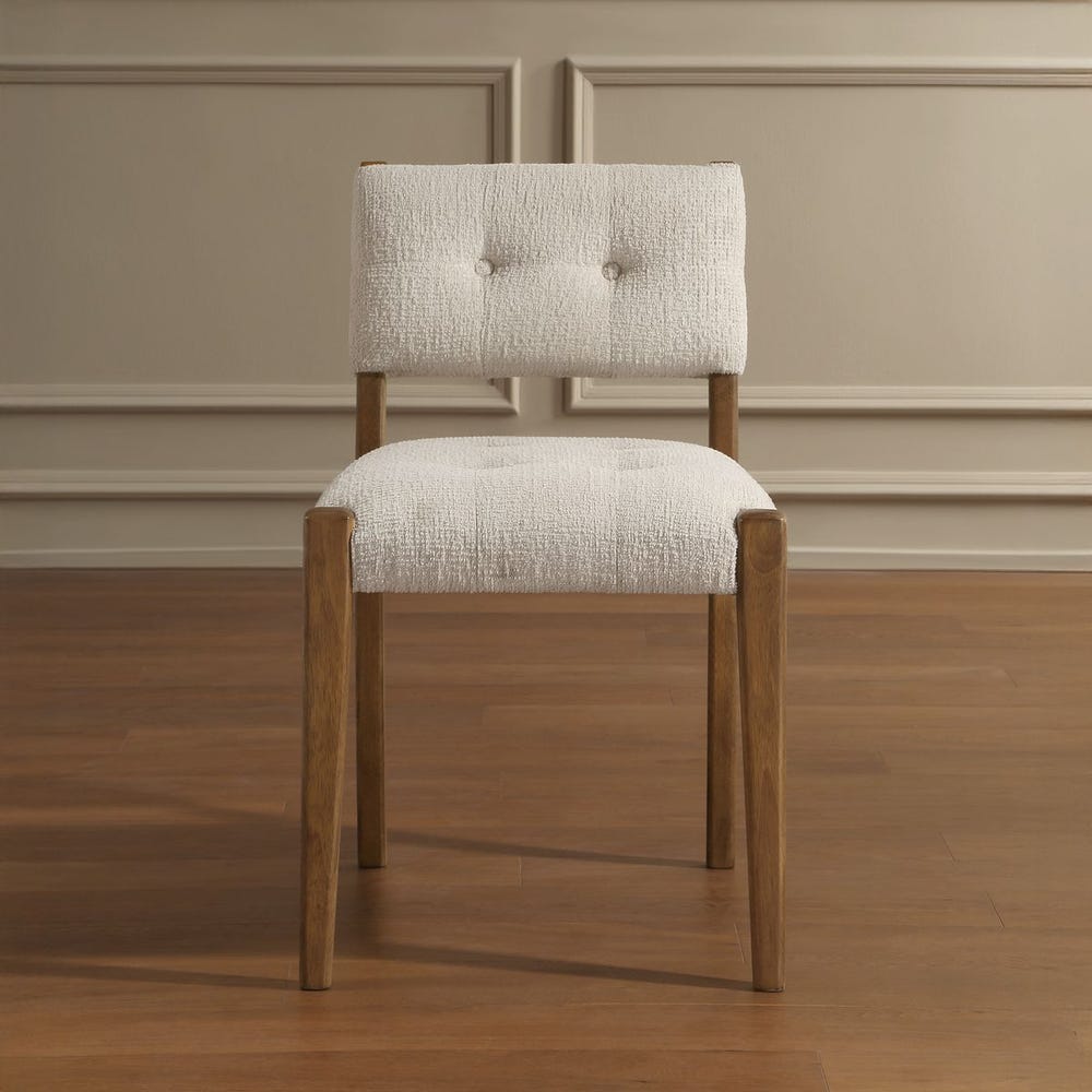 Langley Tufted Pecan Dining Chairs - Set of 2