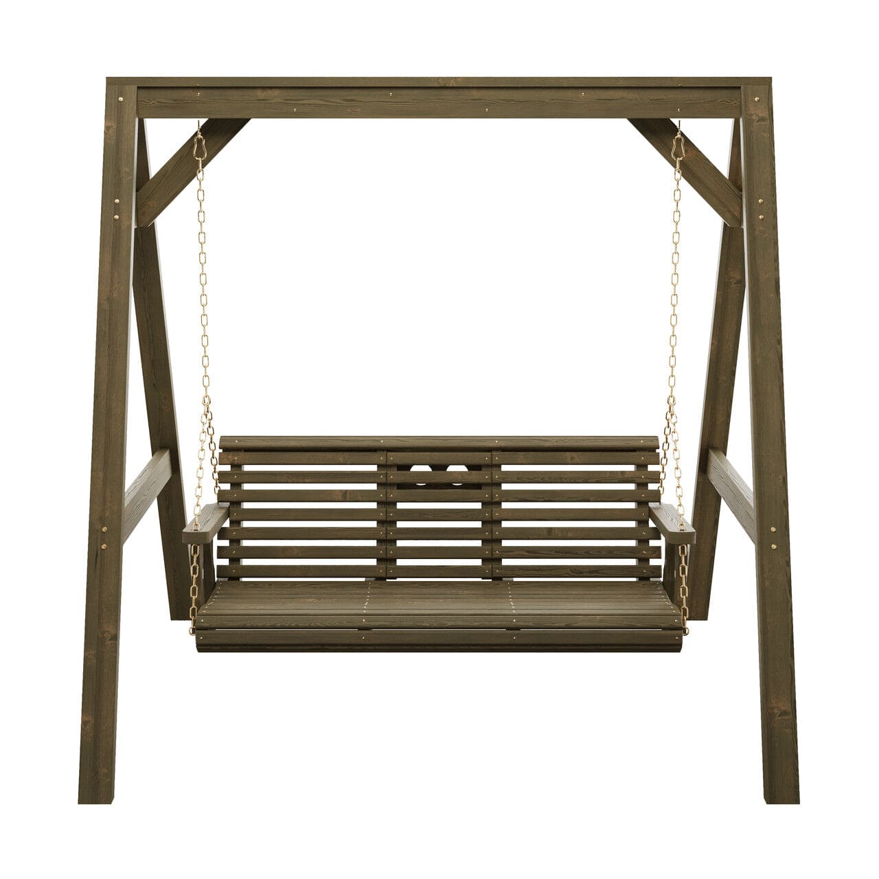 Amish Casual Console Porch Swing with A-Frame Stand