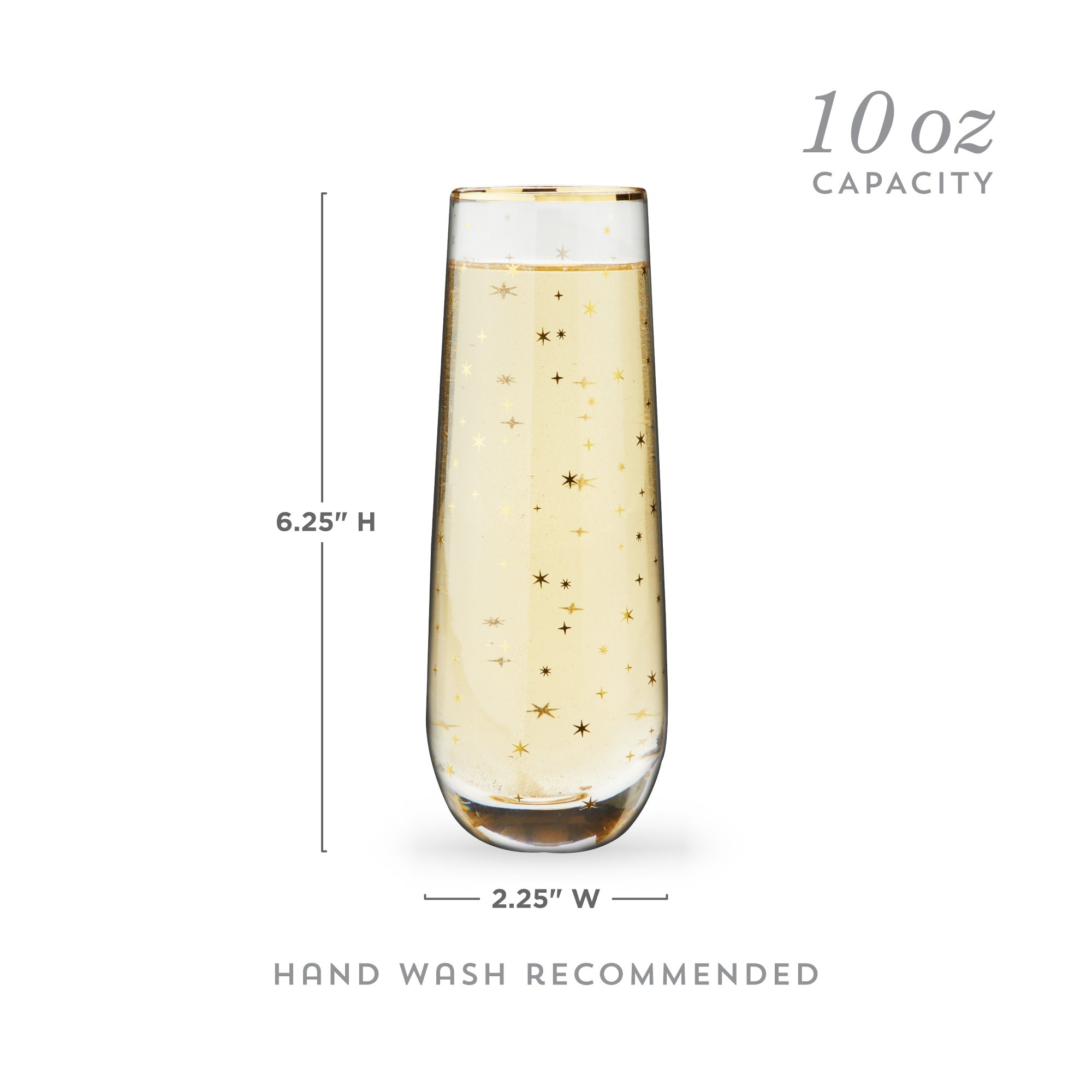 Starlight Stemless Champagne Flutes