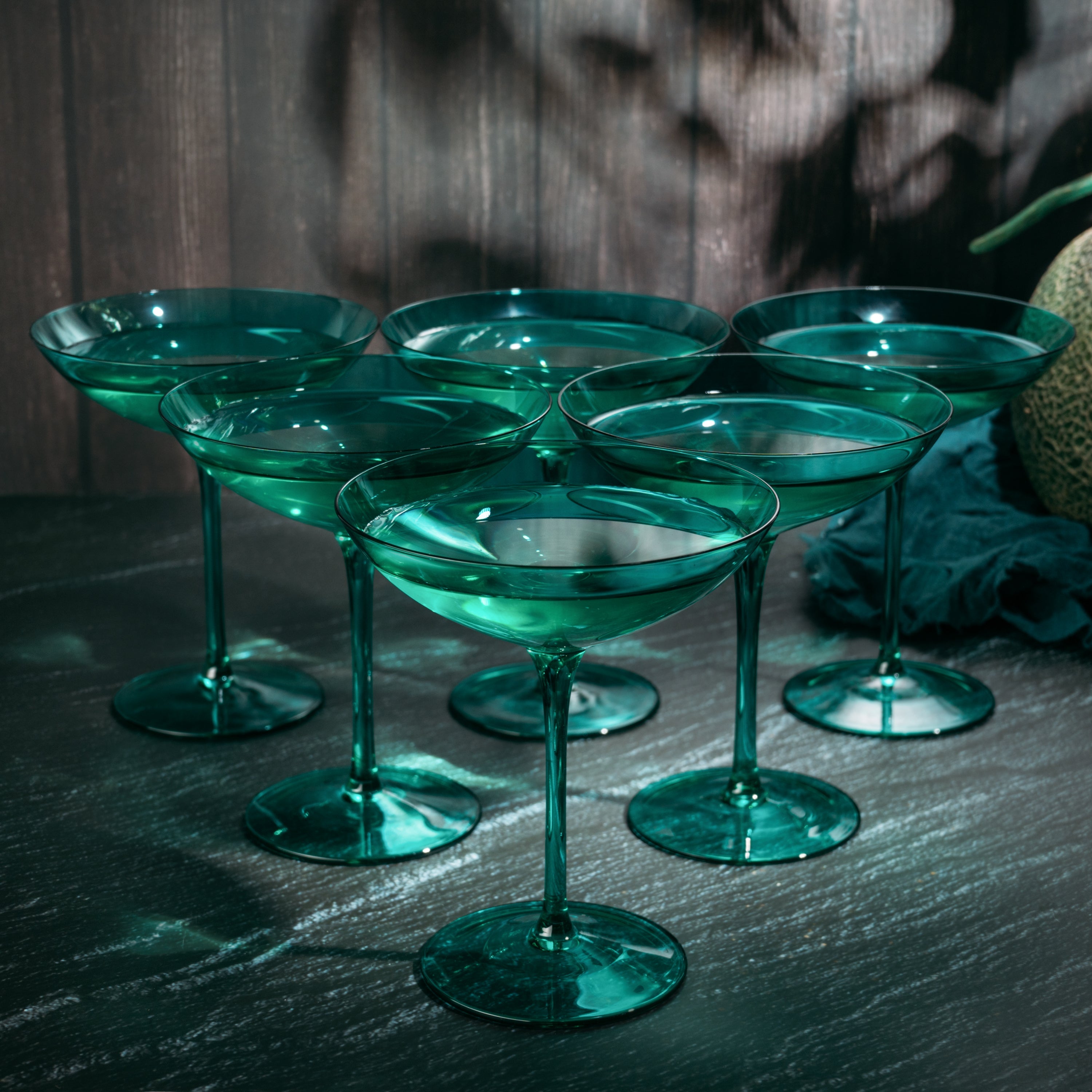 Colored Vintage Glass Coupes 12OZ By Colorful Cocktail Martini Champagne Glasses Pro