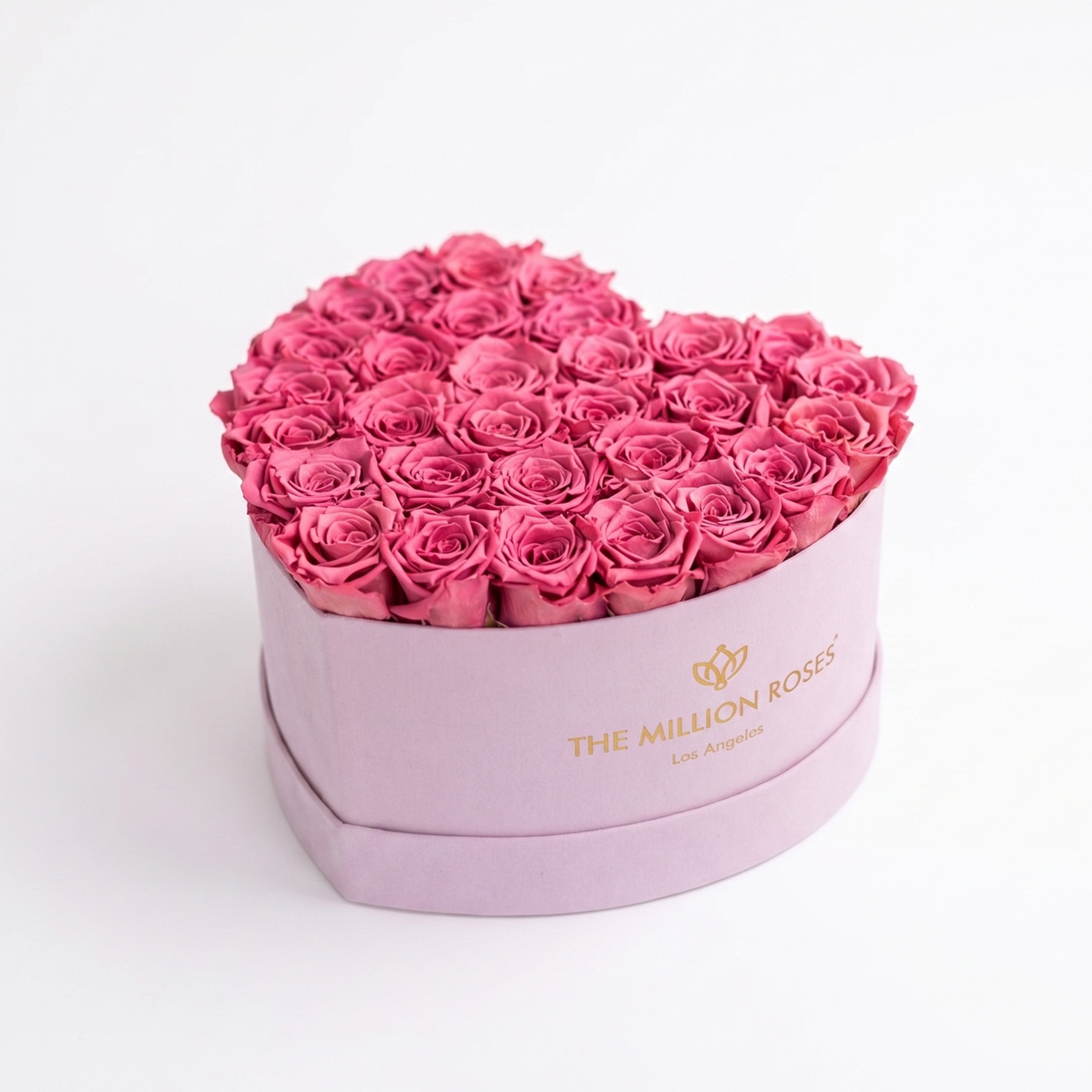 Heart Light Pink Suede Box | Orchid Roses