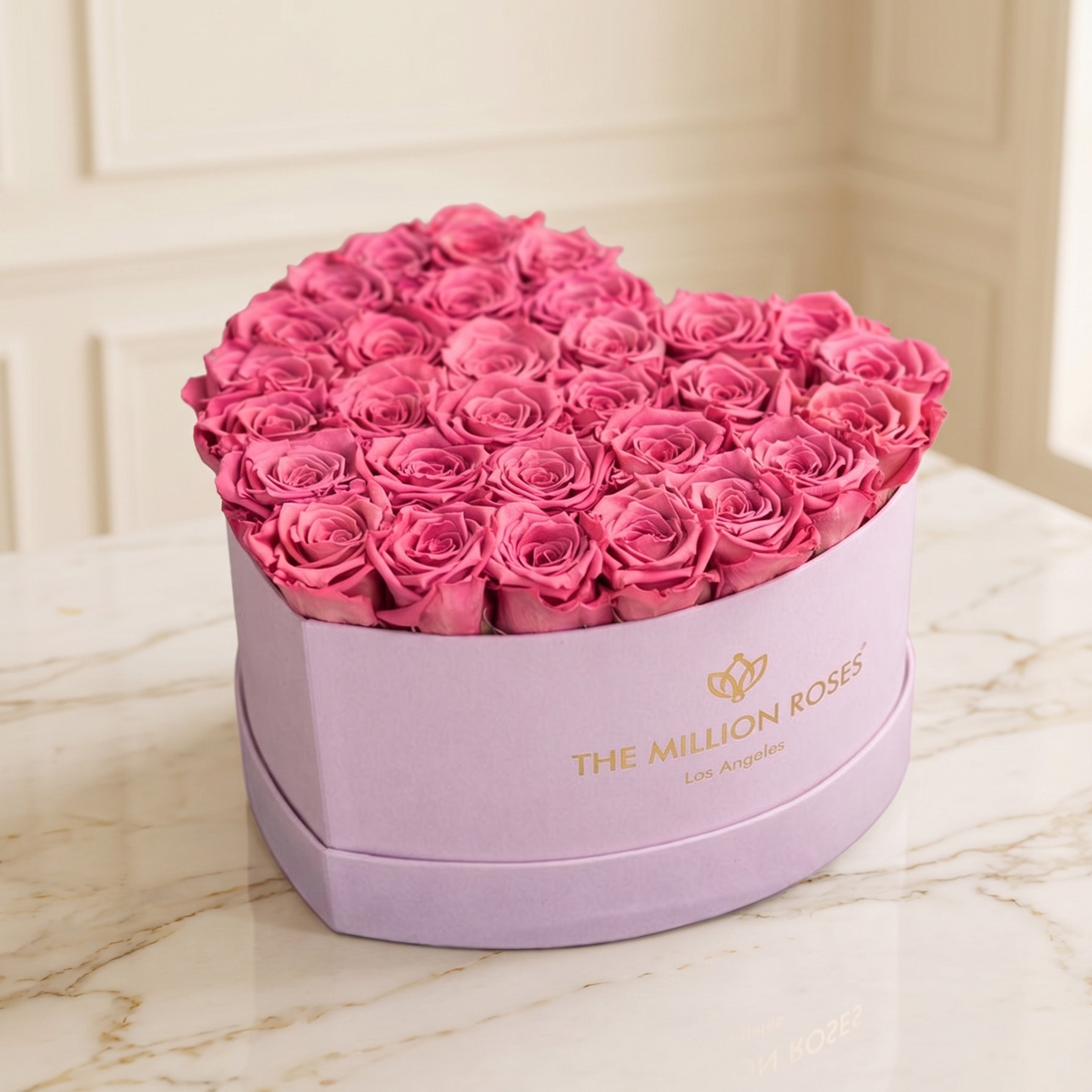 Heart Light Pink Suede Box | Orchid Roses