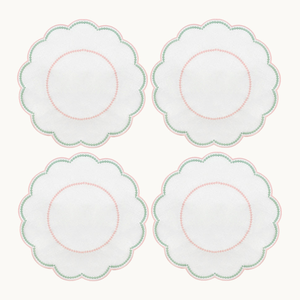 Lilibeth linen white & pink placemat (set of 4)
